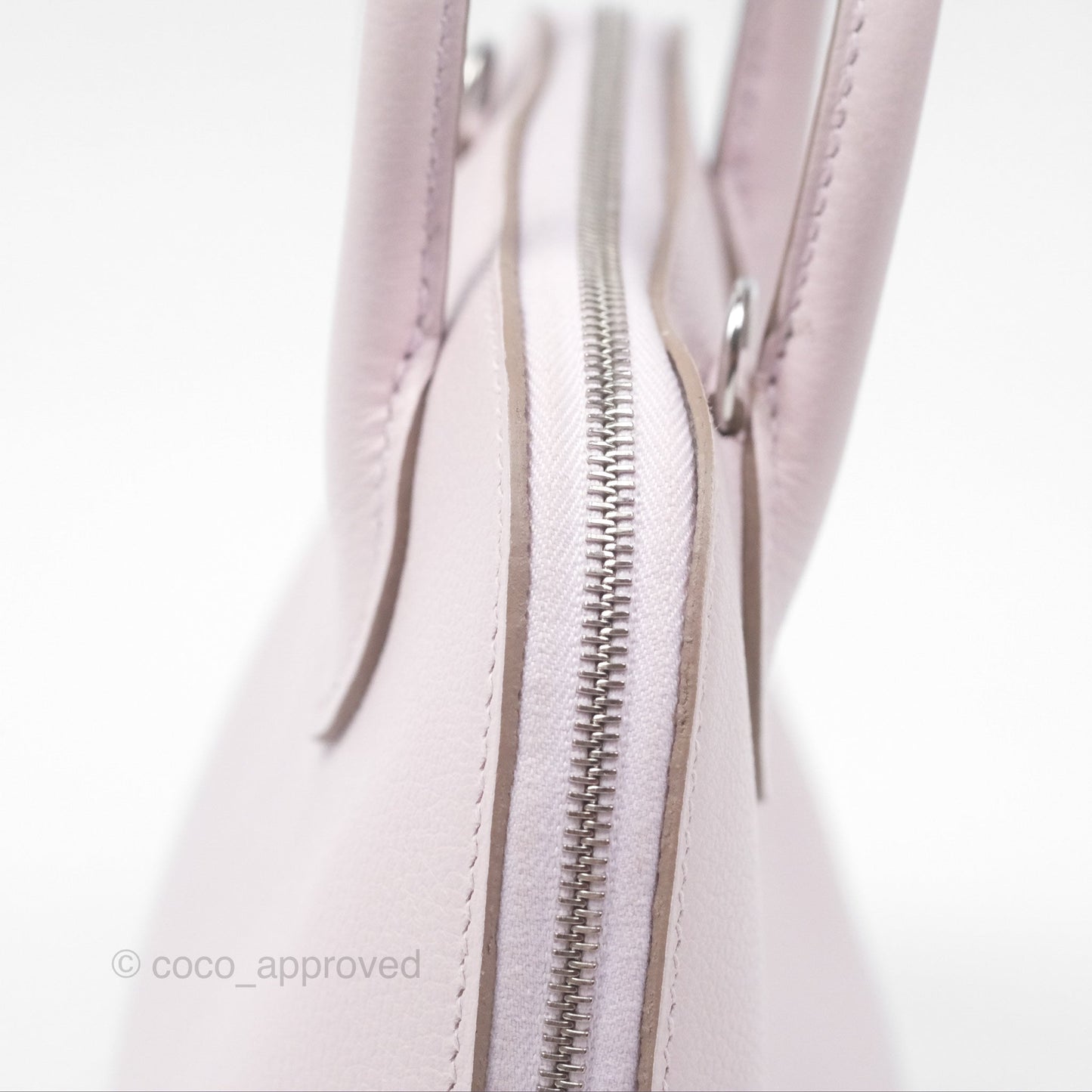 Hermès Bolide Mini 1923 Verso Evercolor Mauve Pale 09/ Caramel 28 Palladium Hardware