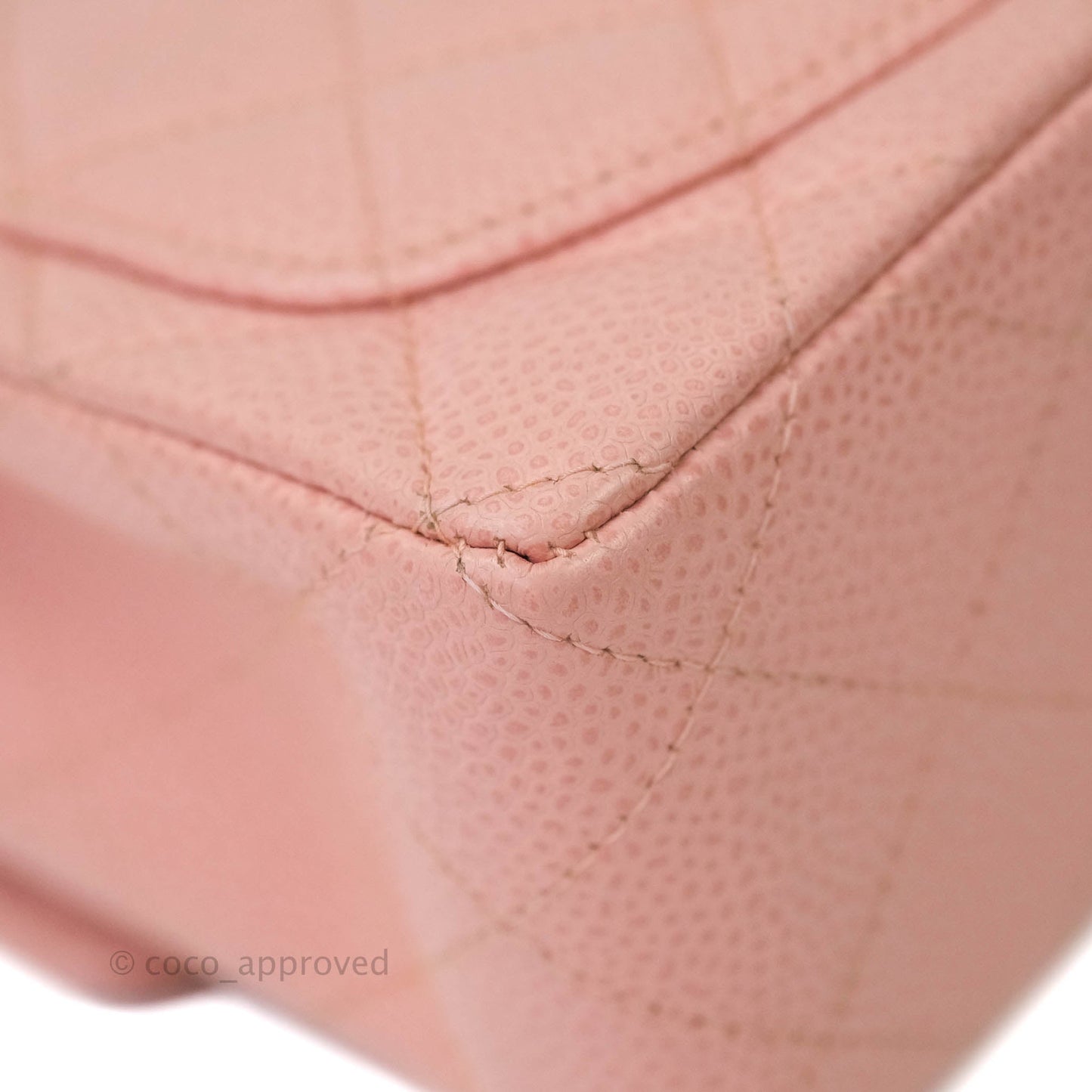 Chanel Quilted Vintage Mini Square Flap Pink Caviar 24K Gold Hardware