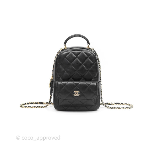 Chanel Classic Mini Backpack Black Caviar Gold Hardware