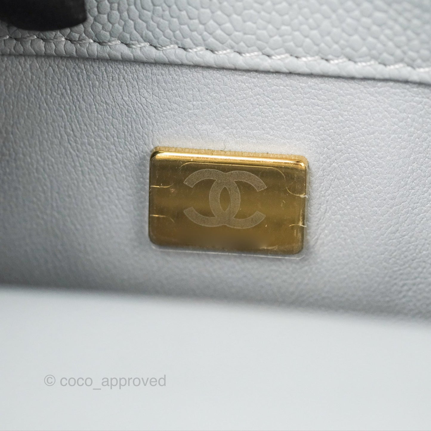 Chanel Mini Flap Bag Heart Adjustable Chain Grey Caviar Aged Gold Hardware