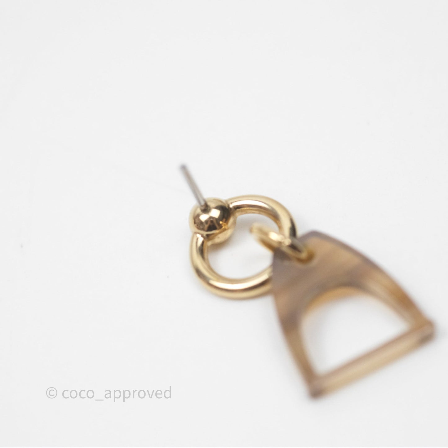Hermès Amulette Equestre Earrings Gold Tone