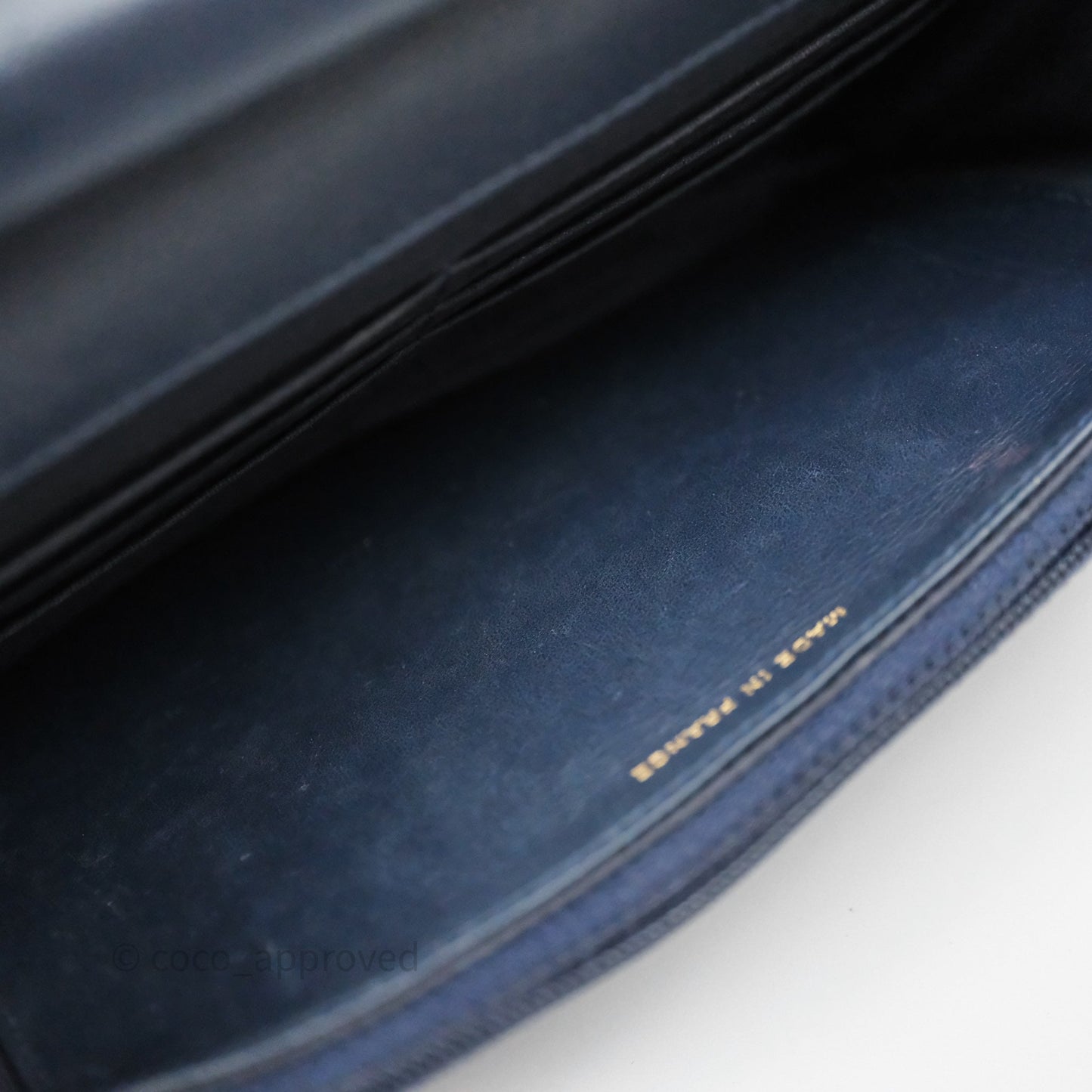 Chanel Boy Wallet on Chain Navy Caviar Light Gold Hardware