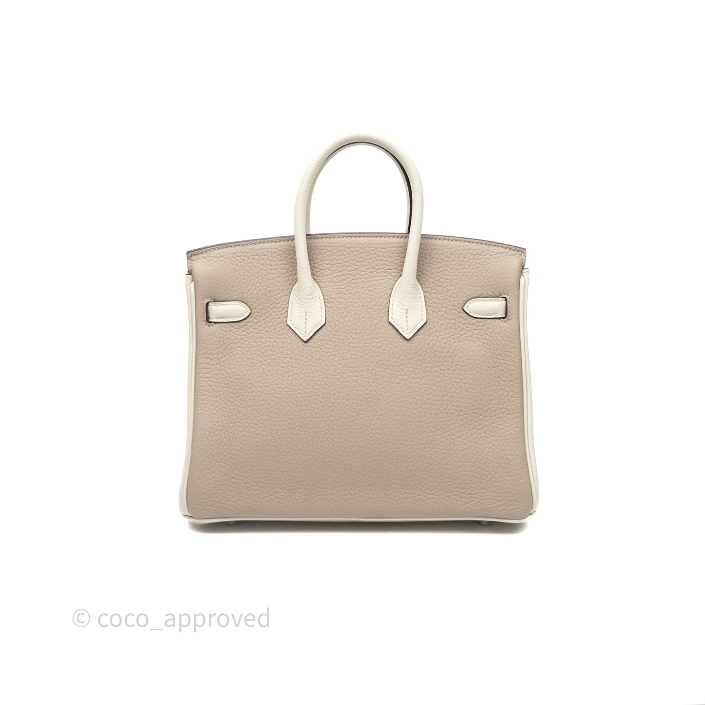 Hermès Birkin 25 Special Order Retourne Gris Tourterelle 81 / Beton 8L Clemence Brushed Palladium Hardware