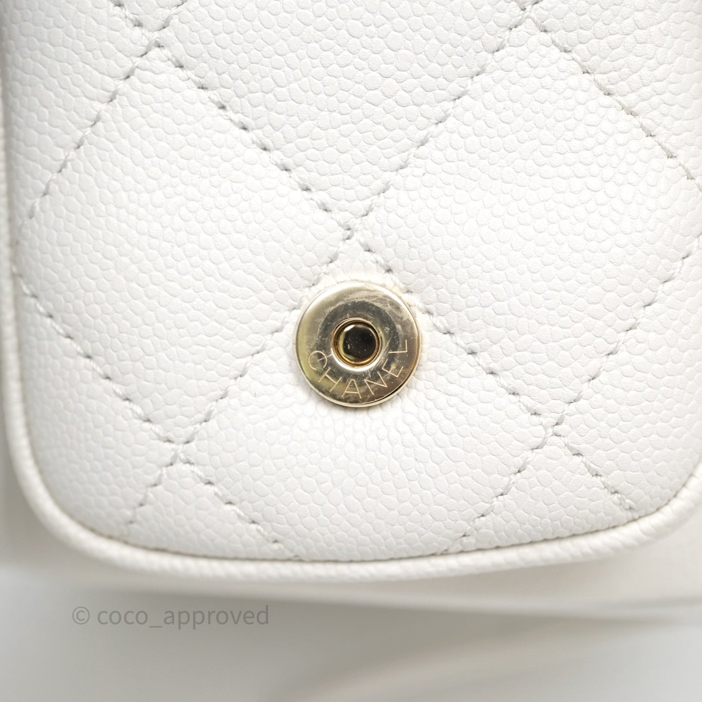 Chanel Duma Backpack White Caviar Gold Hardware 23K