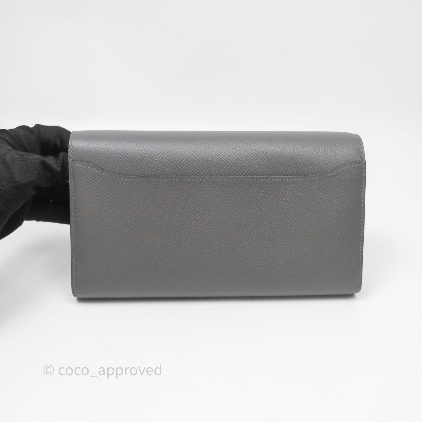Hermès Constance Long To Go Wallet Gris Meyer 0L Epsom Gold Hardware