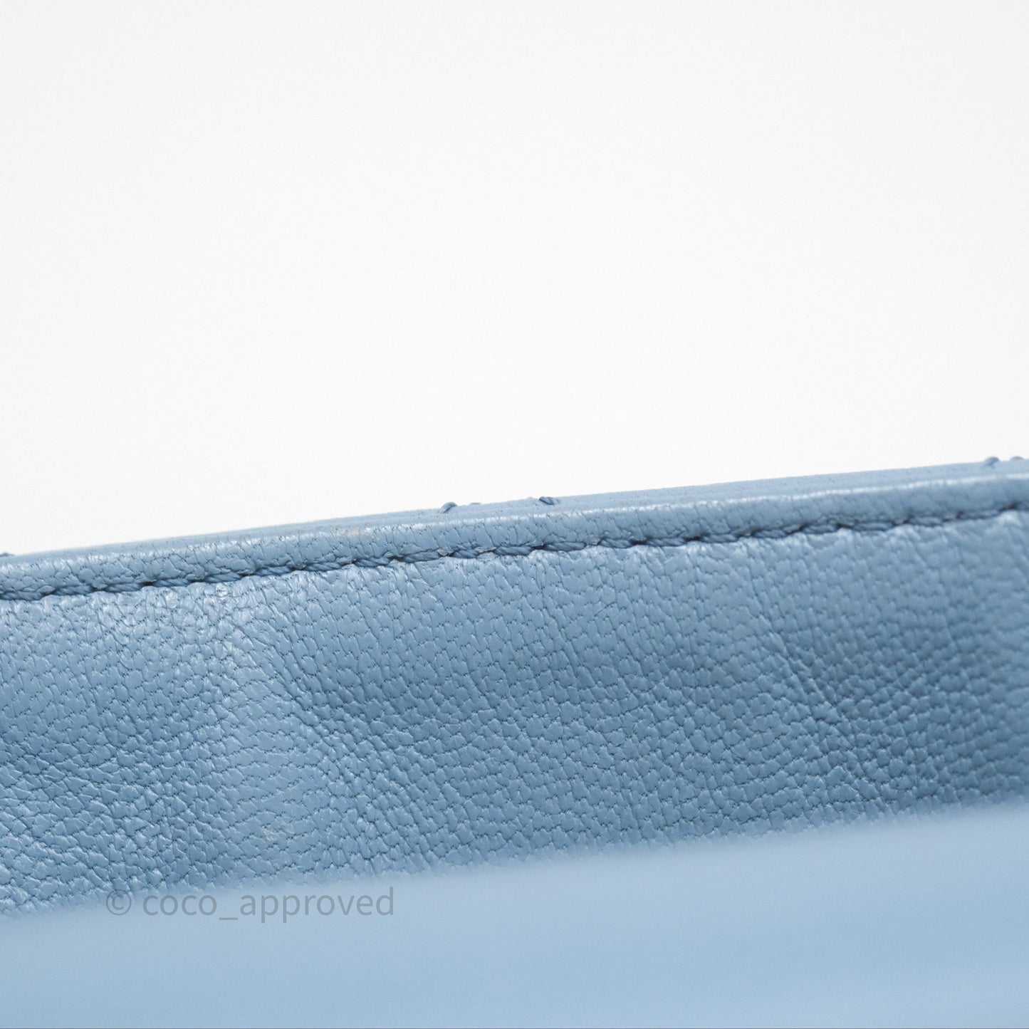 Chanel Curved Flap Bag Blue Lambskin Aged Gold Hardware