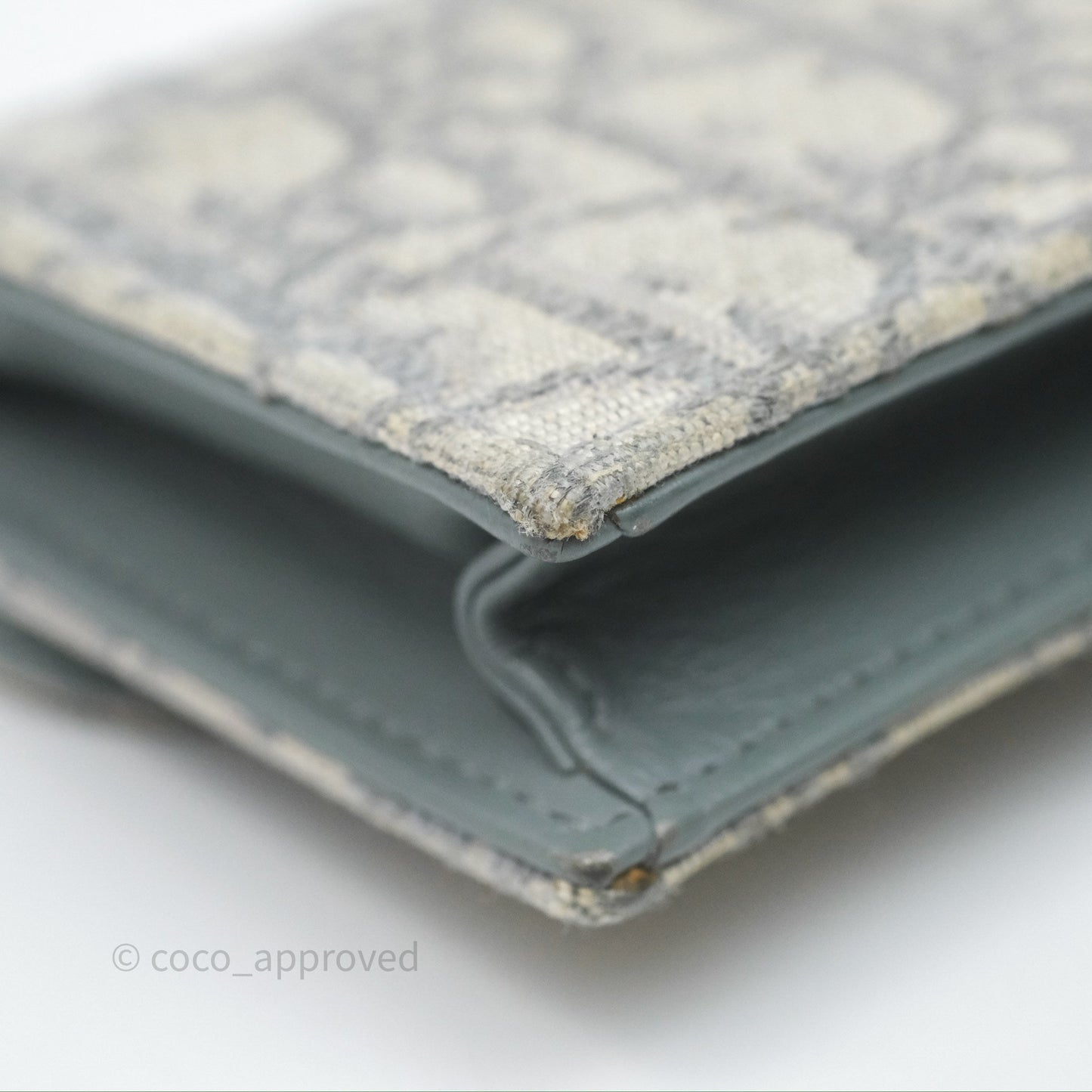 Christian Dior Saddle Bloom Card Holder Gray Dior Oblique Jacquard