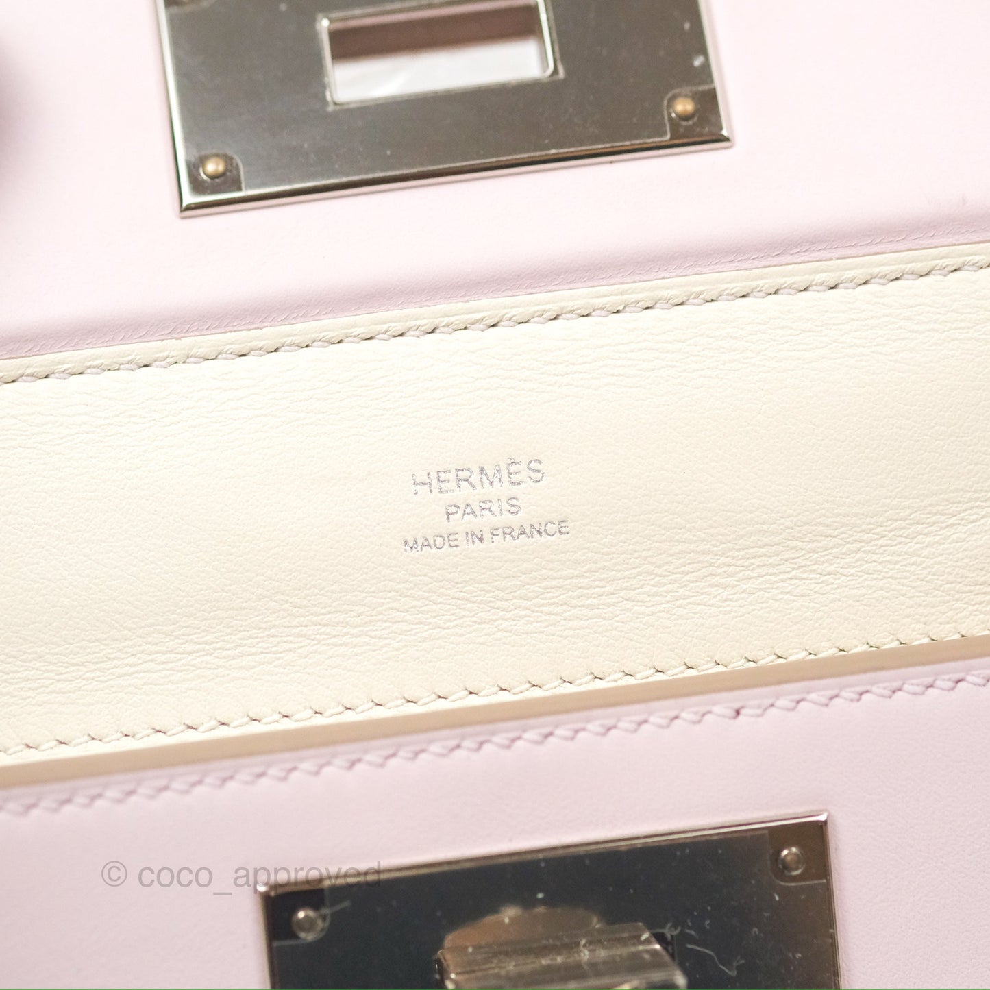 Hermès 24/24 21 Mini Mauve Pale Evercolor/Swift Palladium Hardware