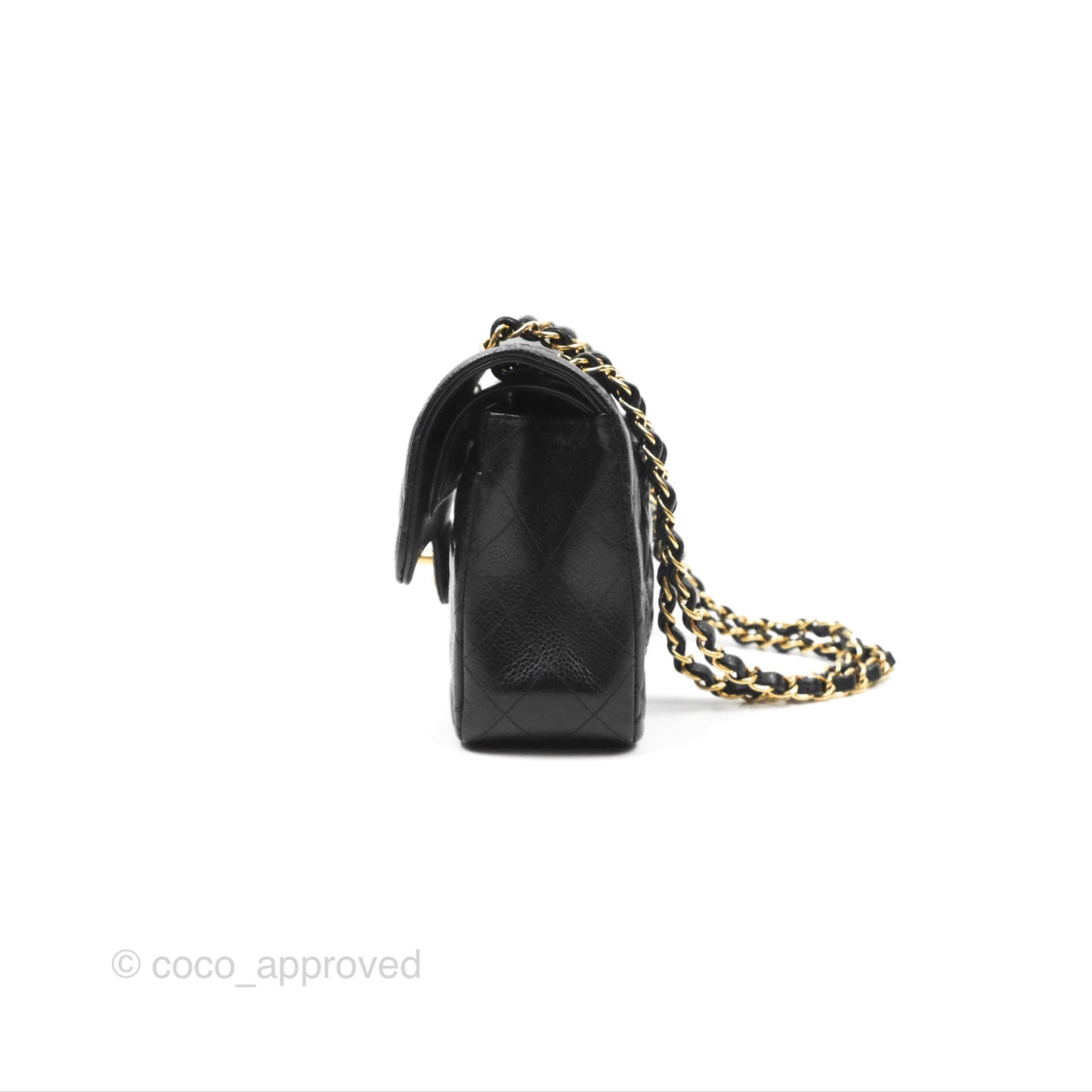 Chanel Small Classic Quilted Flap Black Caviar Gold Hardware
