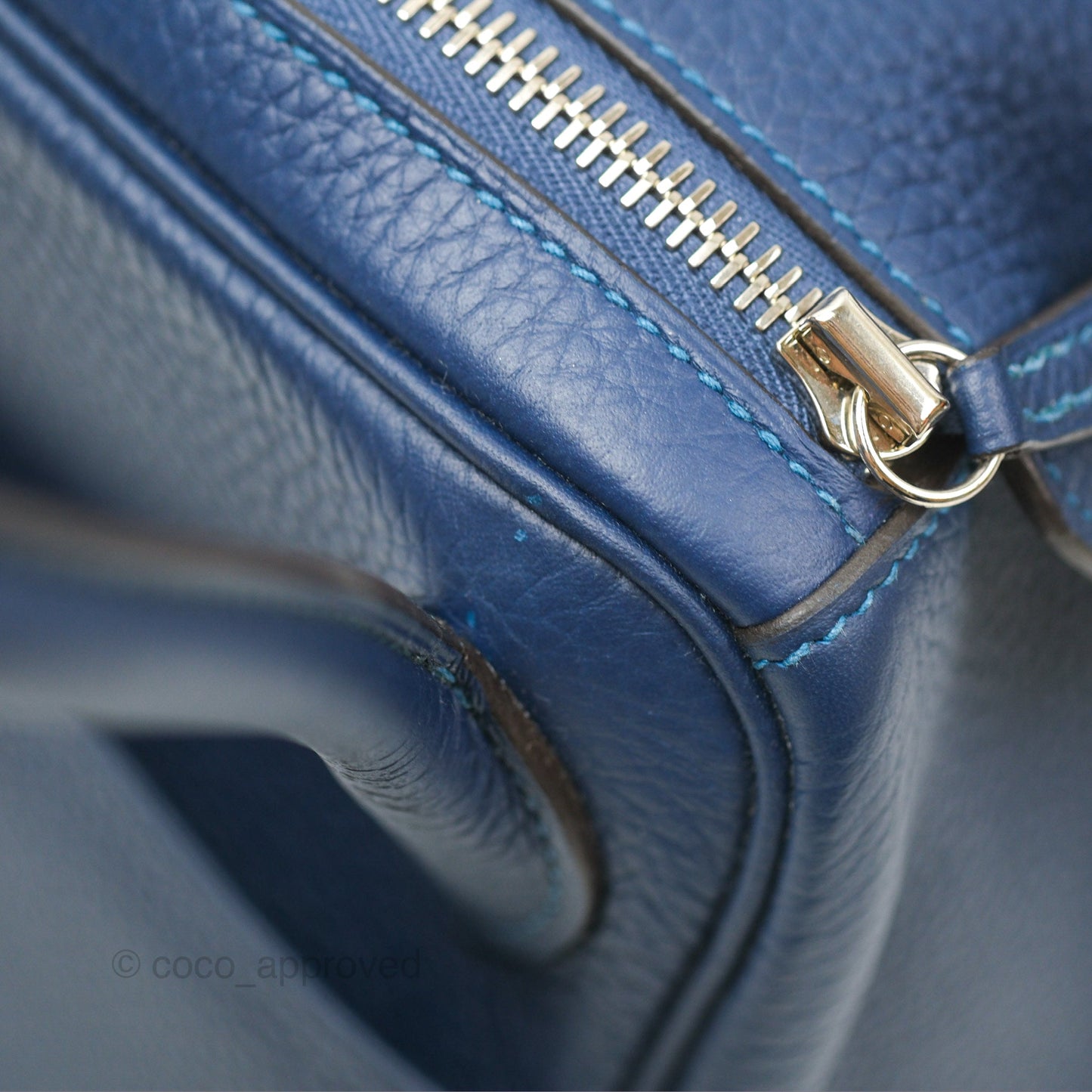 Hermès Lindy 30 Blue Saphir/ Blue Izmir Clemence Palladium Hardware