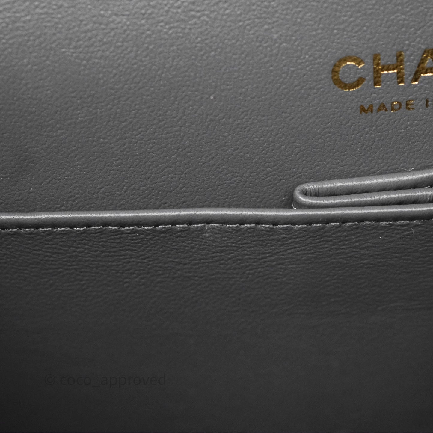 Chanel Classic M/L Medium Flap Quilted Grey Lambskin Gold Hardware