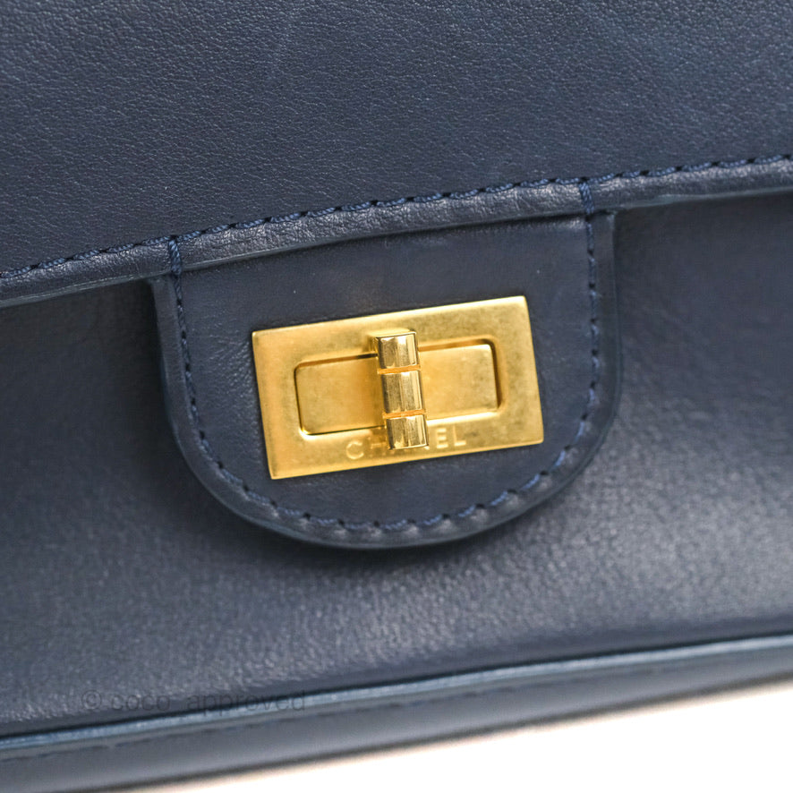 Chanel Nude Reissue 2.55 Medallion Flap 225 Navy Calfskin