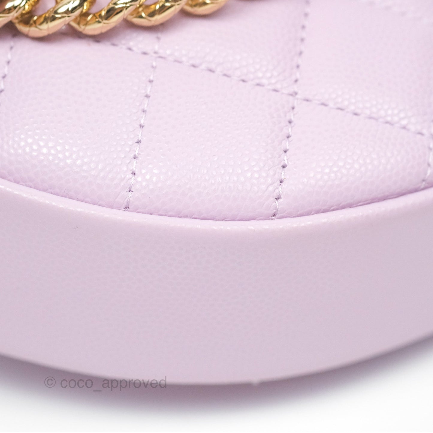 Chanel Bow Hobo Pouch Lilac Caviar Gold Hardware 24S