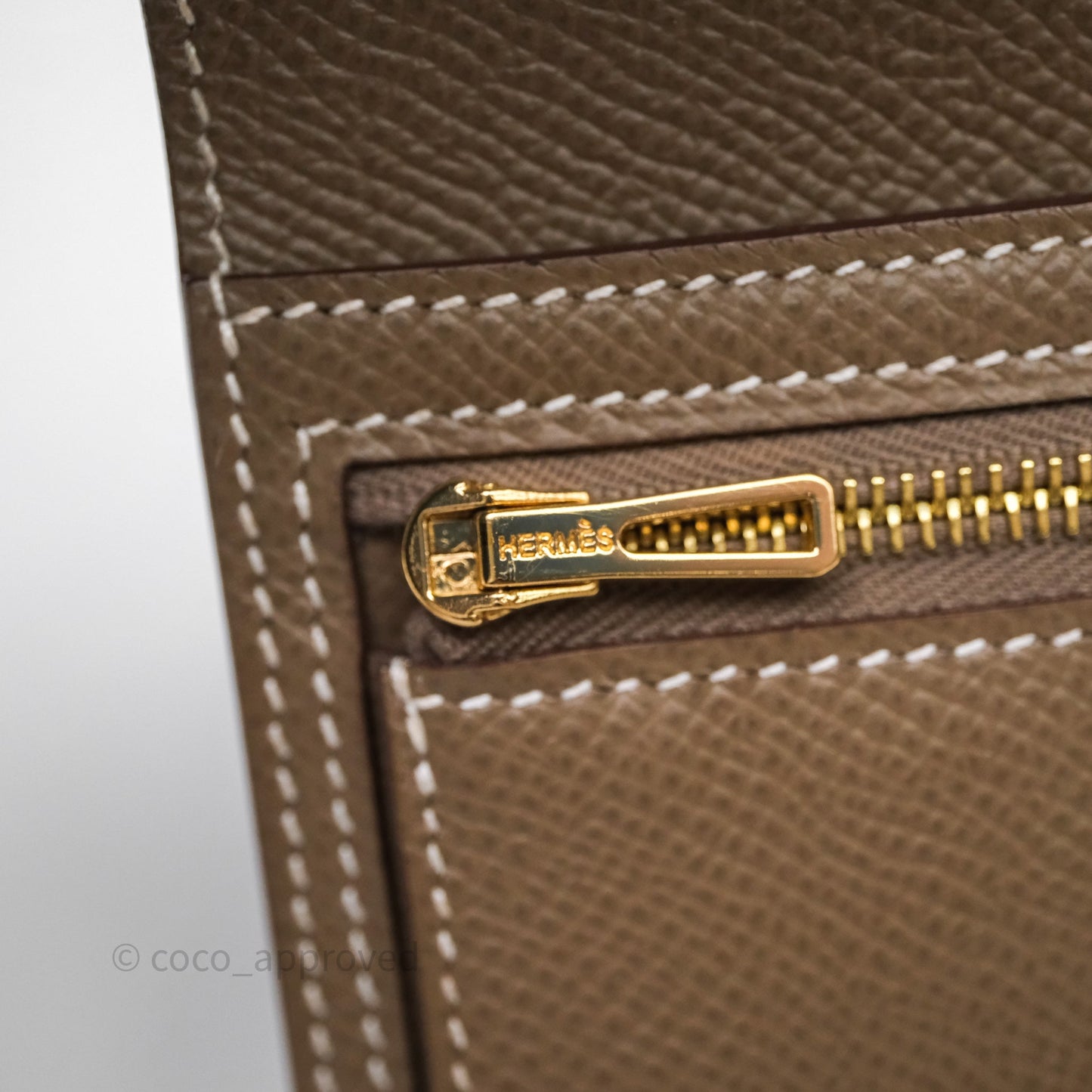 Hermès Bearn Compact Wallet Etoupe Epsom Gold Hardware