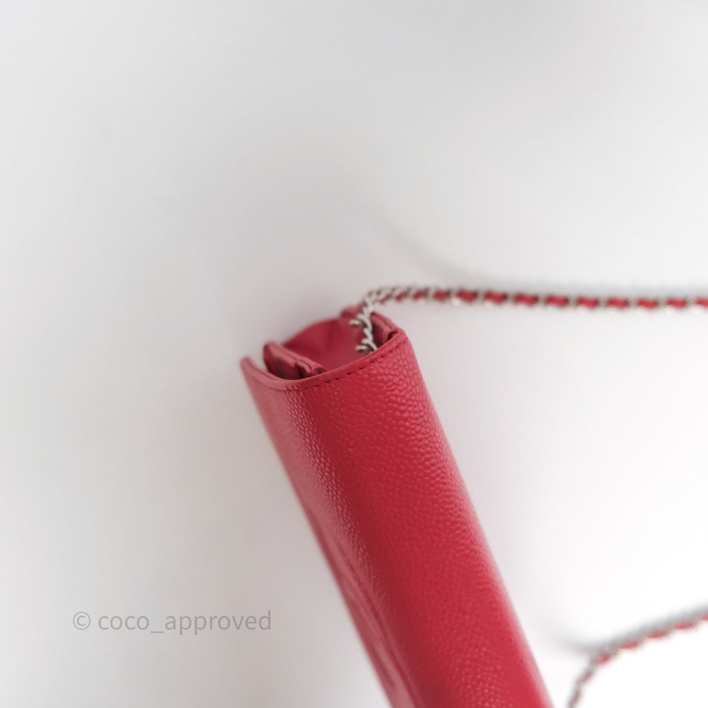 Chanel CC Wallet On Chain WOC Dark Pink Caviar Silver Hardware