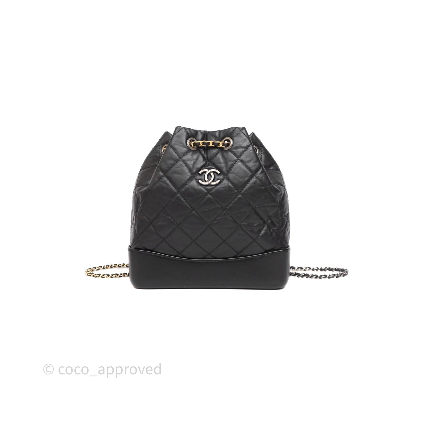 Chanel Small Gabrielle Backpack Black Aged Calfskin