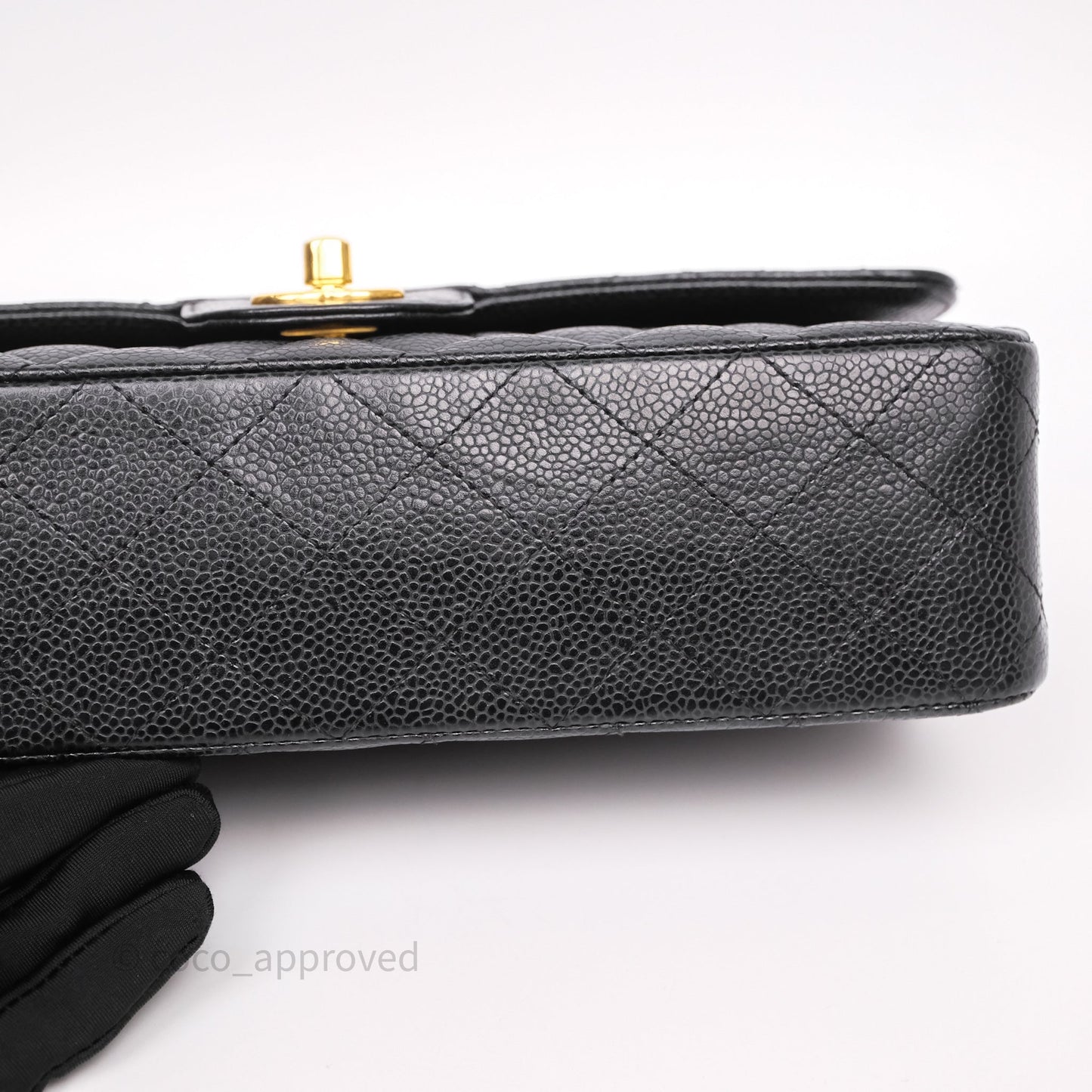 Chanel Classic M/L Medium Flap Quilted Black Caviar Gold Hardware