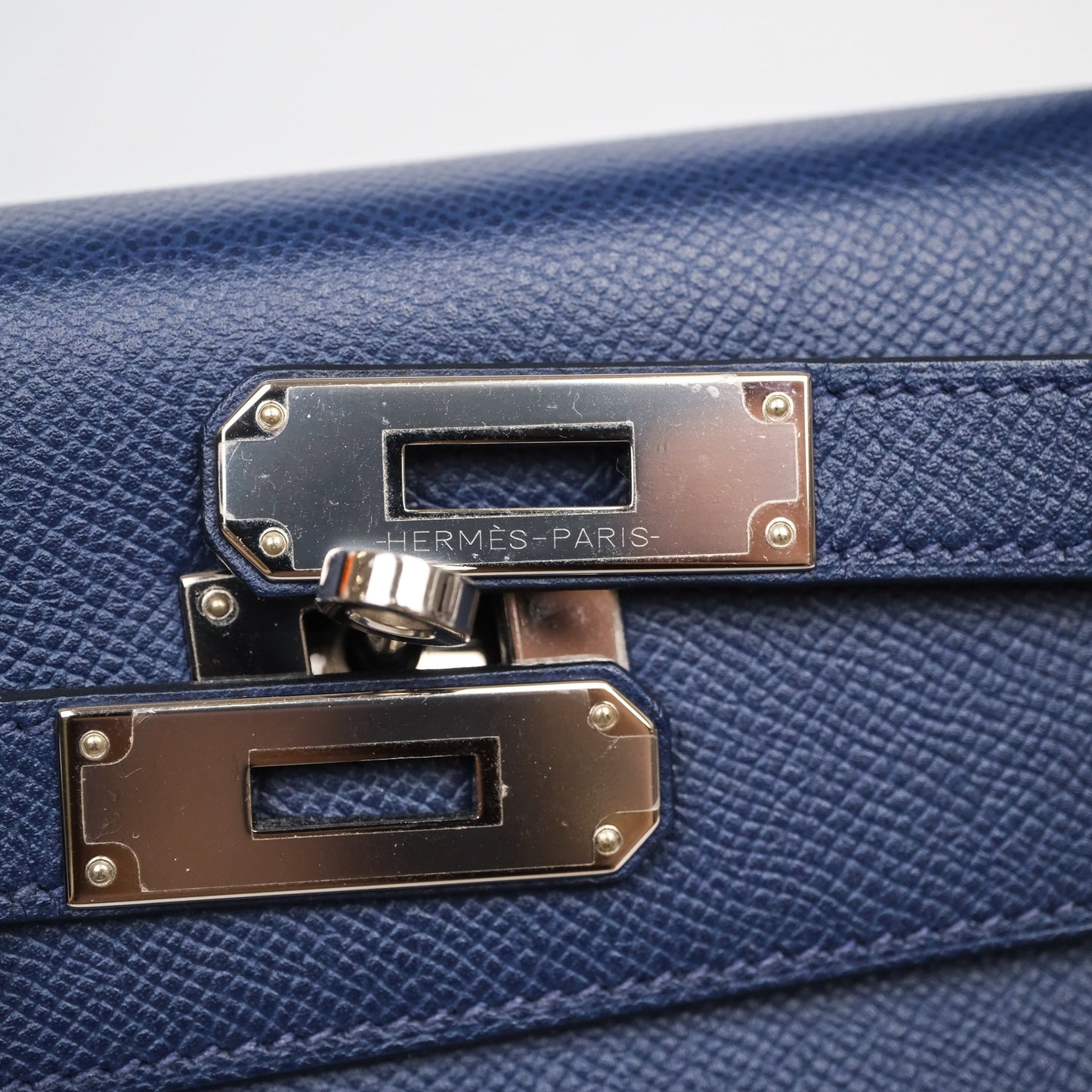 Hermes Kelly 32 Bleu Saphir 73 Epsom Palladium Hardware