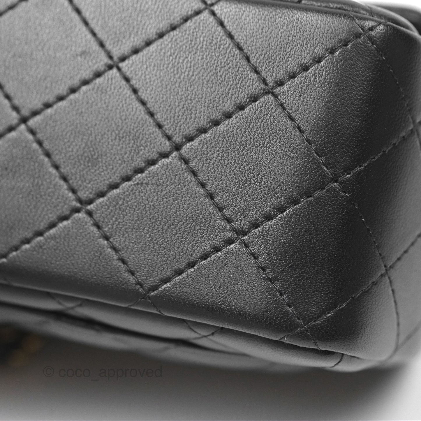 Chanel Mini Square Flap Bag Quilted Black Lambskin Gold Hardware