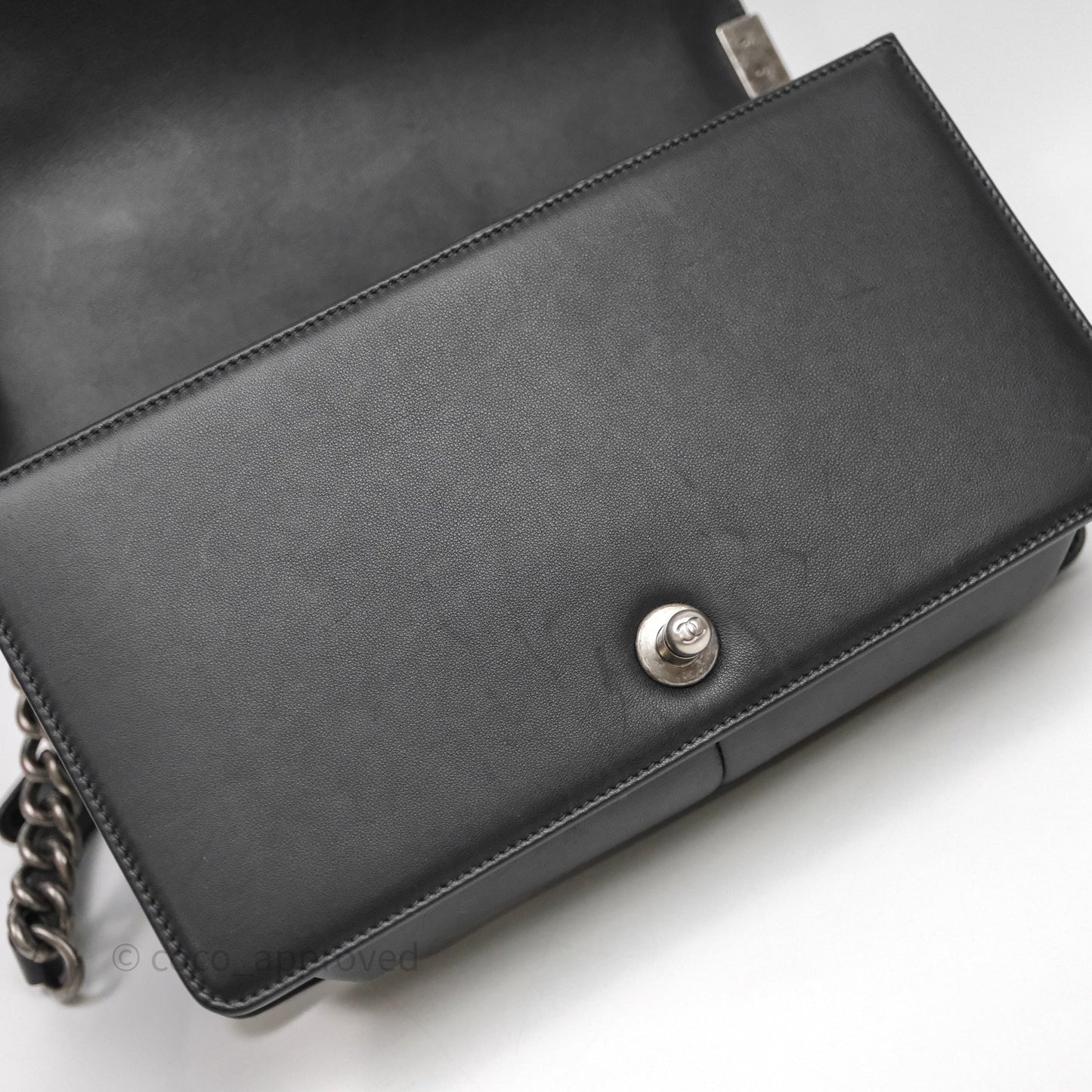 Chanel Medium Boy Quilted Black Lambskin Ruthenium Hardware