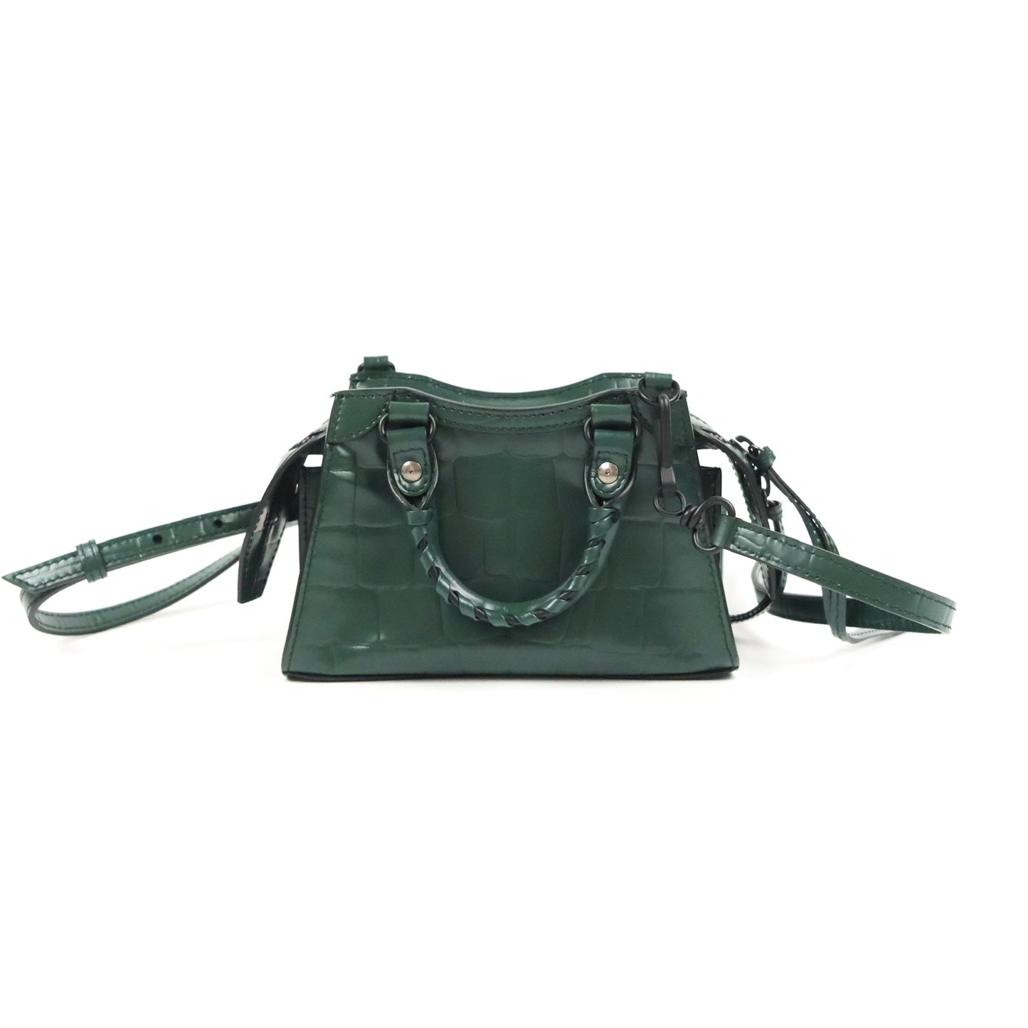 Balenciaga Mini Neo Classic City Bag Green Croc Embossed