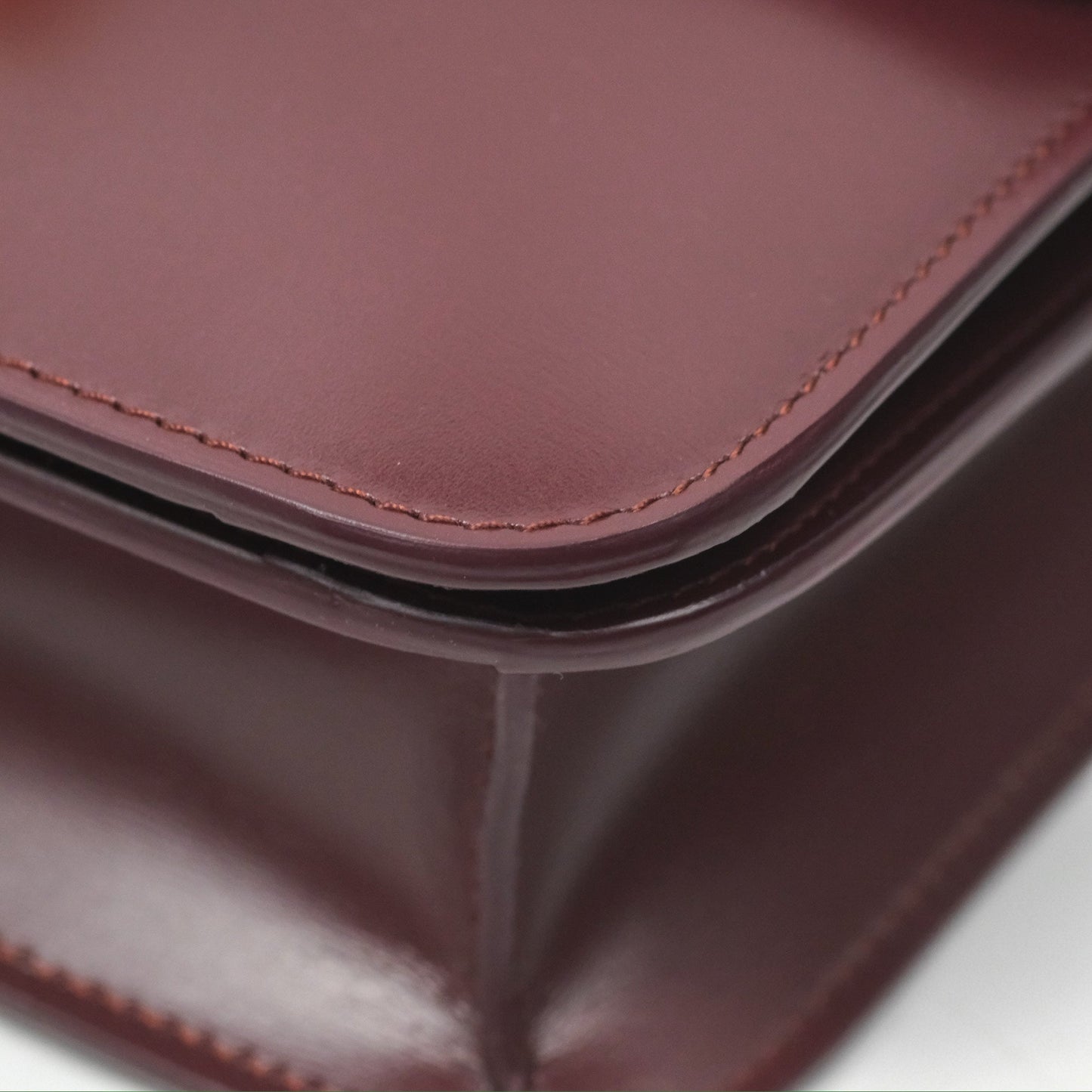 Celine Teen Classic Box Flap Burgundy Calfskin