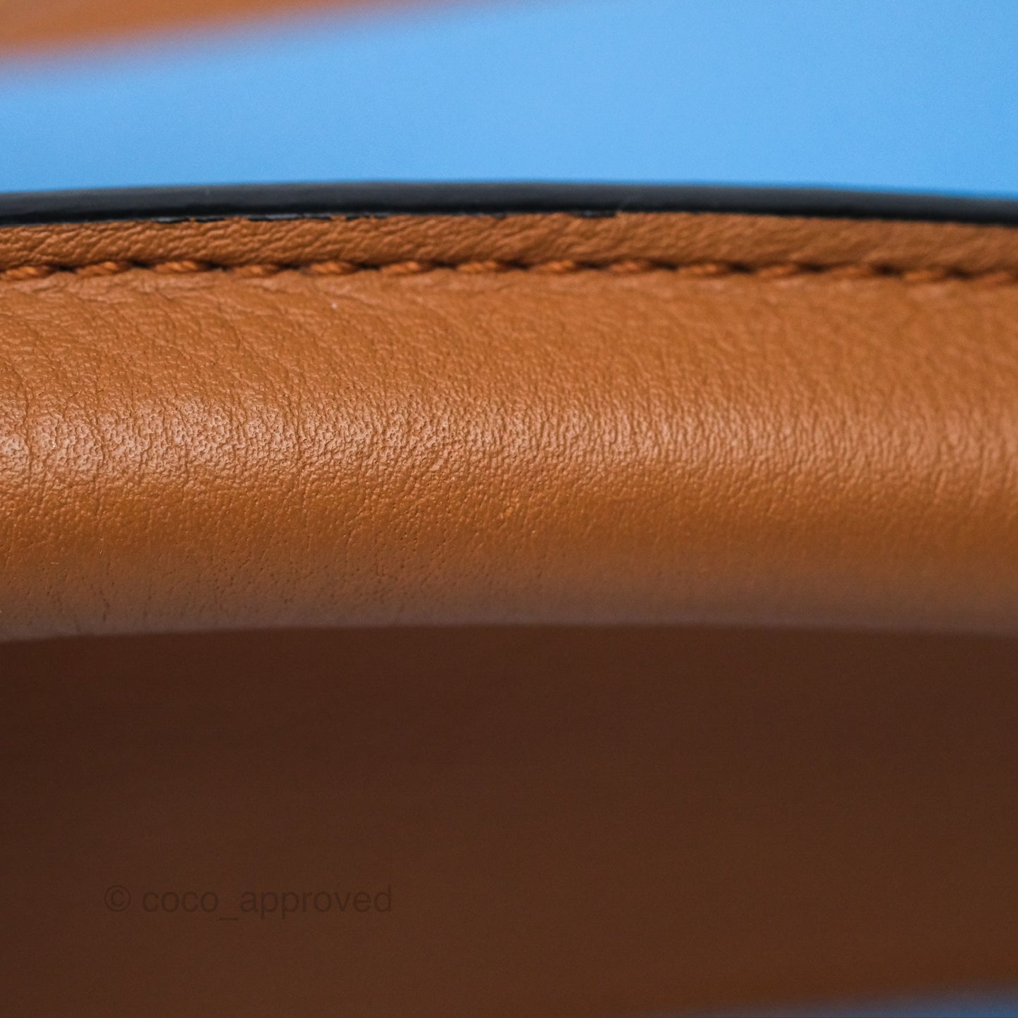 Loewe Small Rugby Puzzle Blue Tan Calfskin