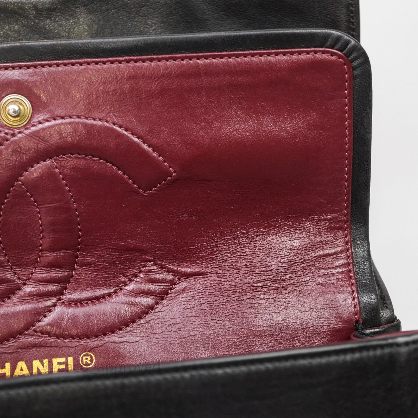 Chanel Quilted Vintage Flap Bag Lambskin Black 24K Gold Hardware