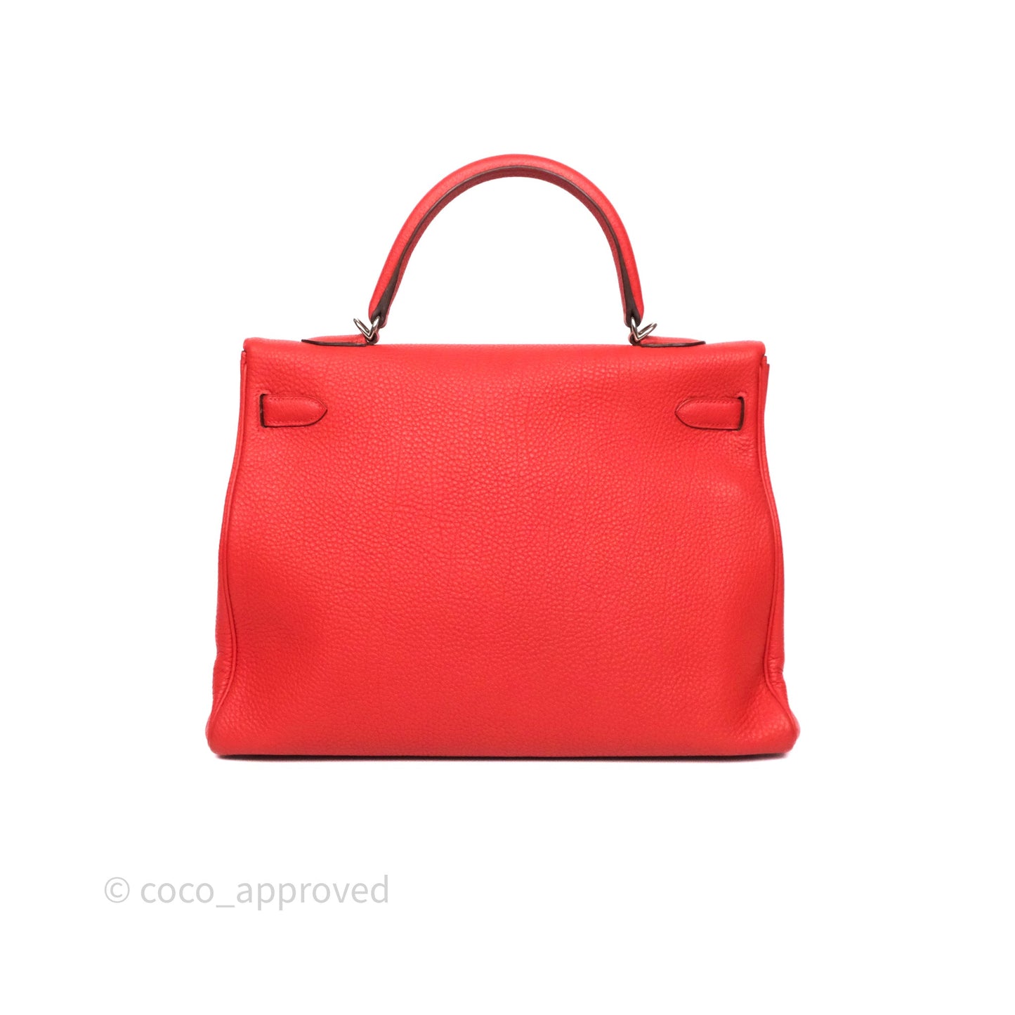 Hermès Kelly 35 Retourne Red Togo Palladium Hardware