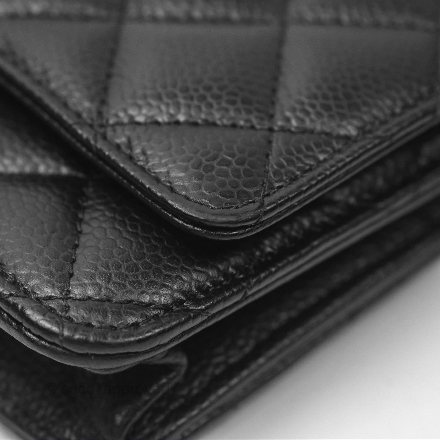 Chanel Quilted Classic Wallet On Chain WOC Black Caviar Gold Hardware