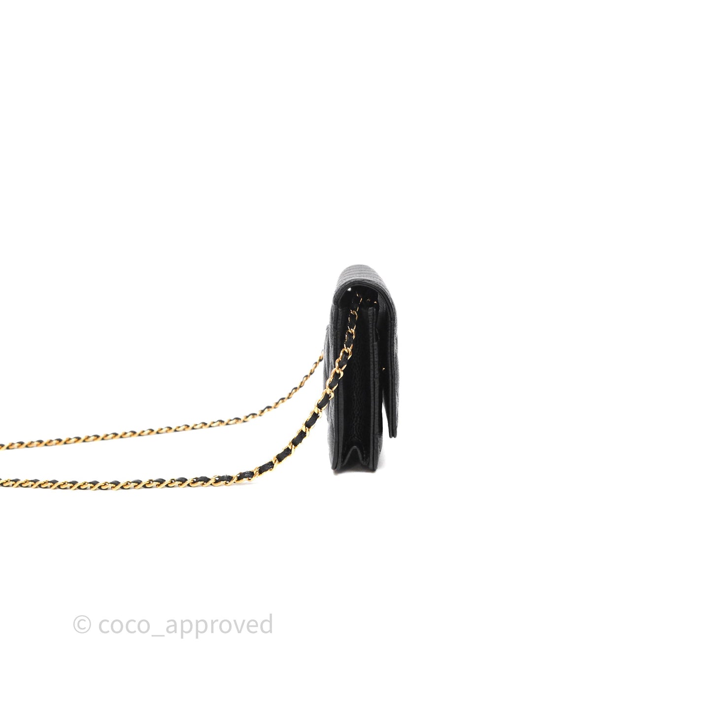 Chanel Quilted WOC Black Caviar Gold Hardware