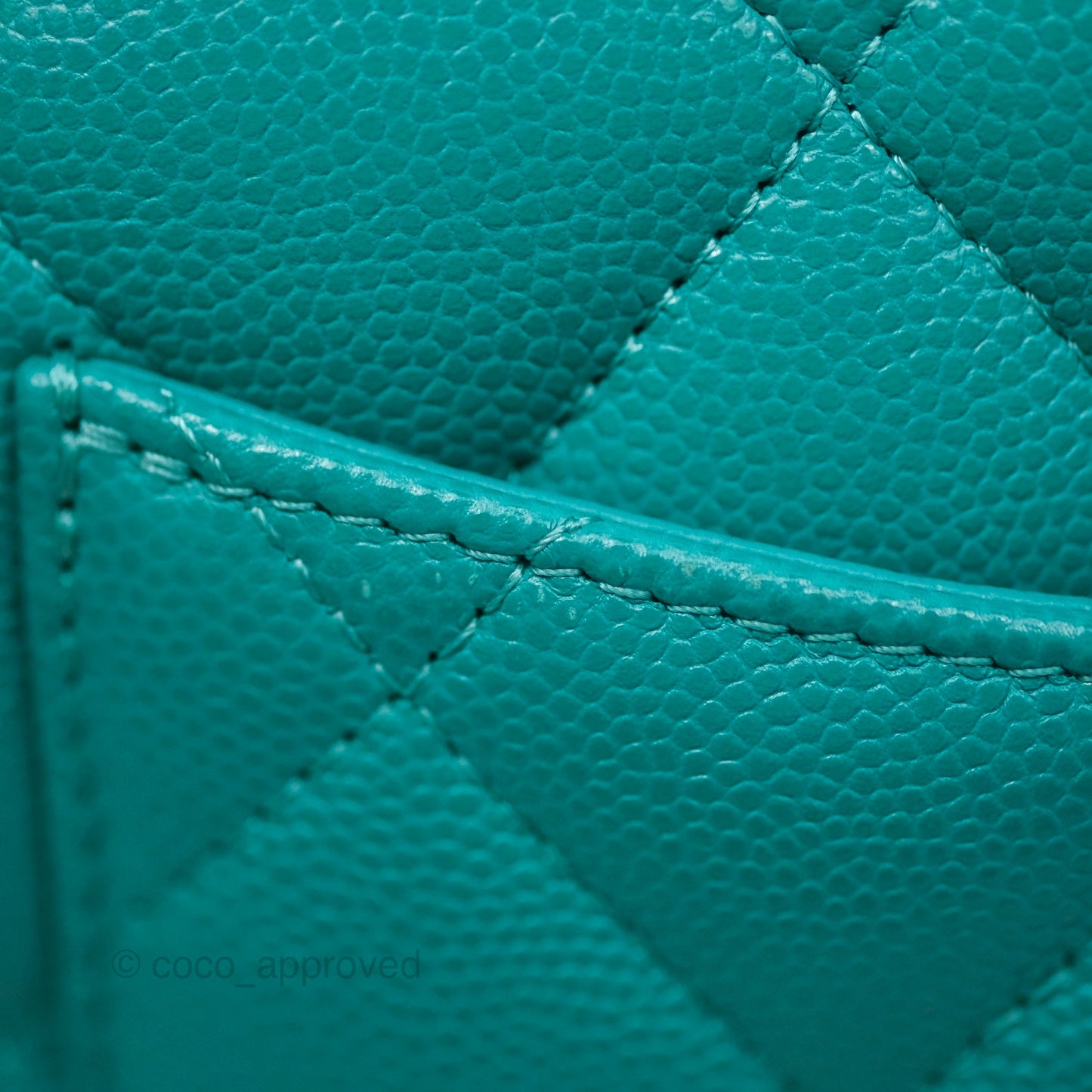 Chanel Jumbo Double Flap Turquoise Caviar Gold Hardware⁣⁣
