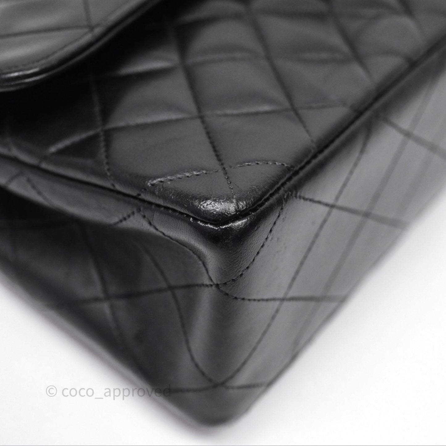 Chanel Classic Vintage Double Flap M/L Black Lambskin Gold Hardware