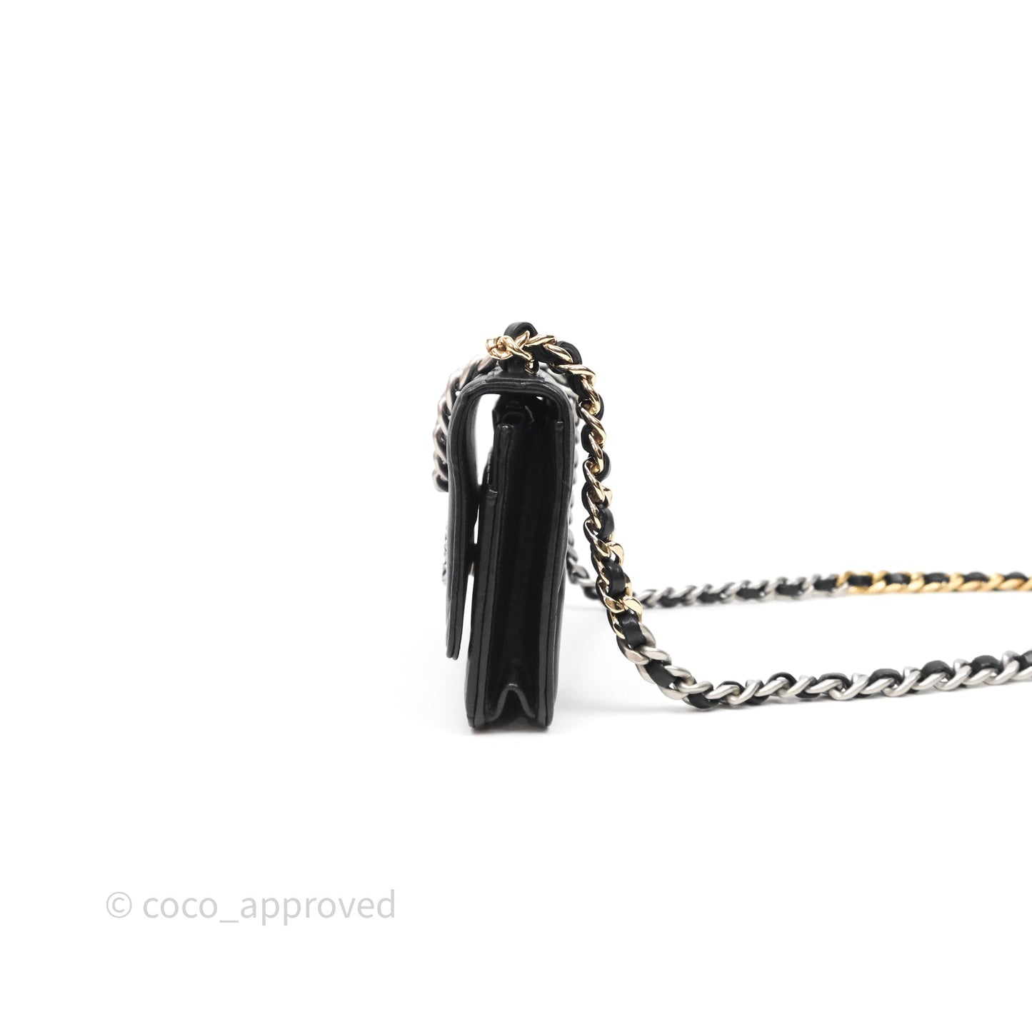 Chanel 19 Wallet on Chain WOC Black Mixed Hardware