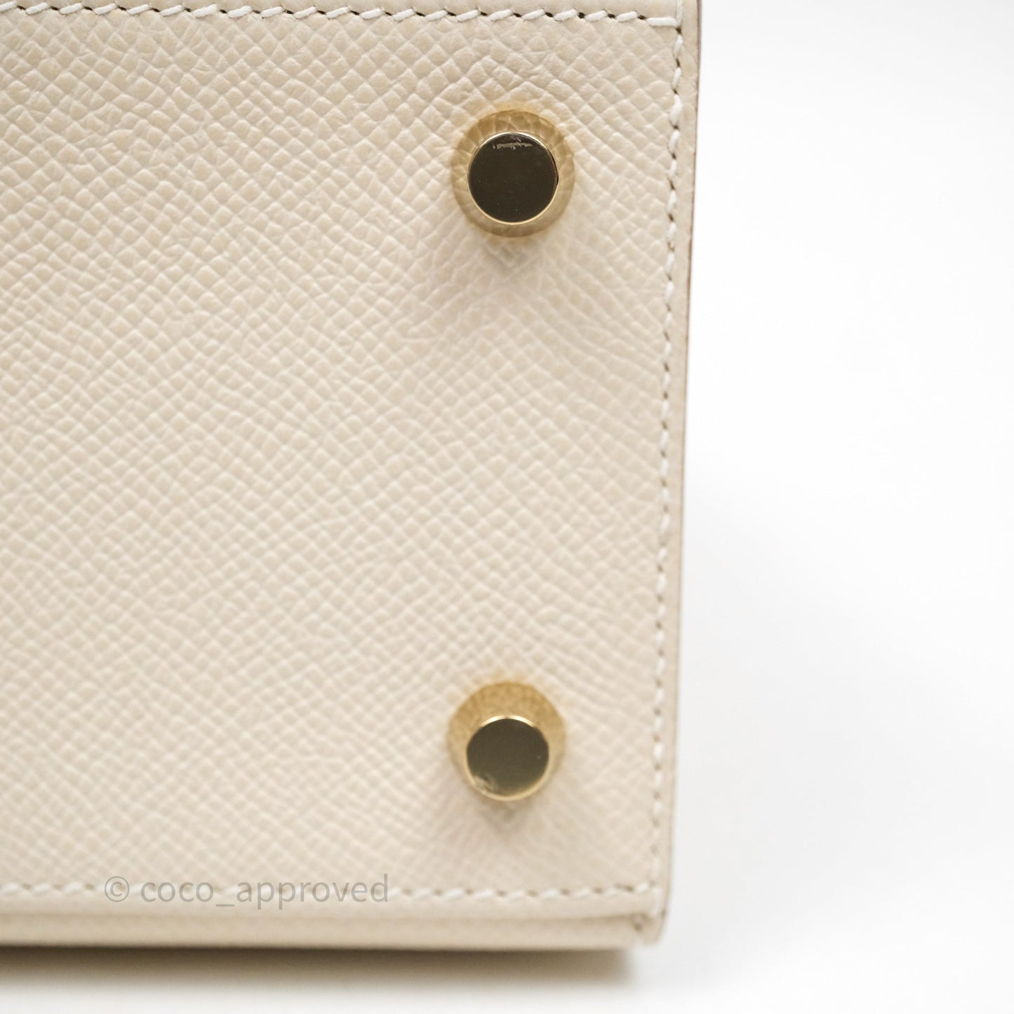 Hermes Kelly 25 Craie Epsom Gold Hardware