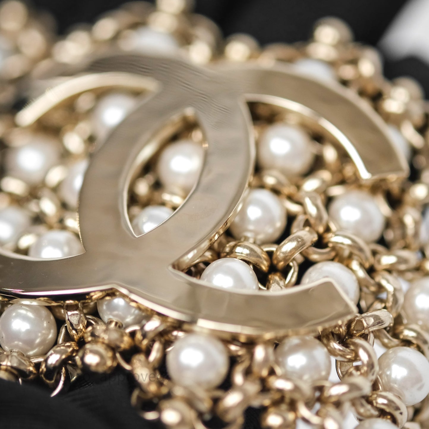 Chanel CC Pearl Bracelet Gold Tone 20C