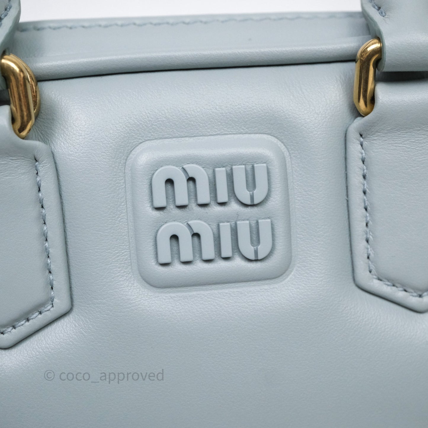 Miu Miu Arcadie Mini Bag Lago Blue Gold Hardware