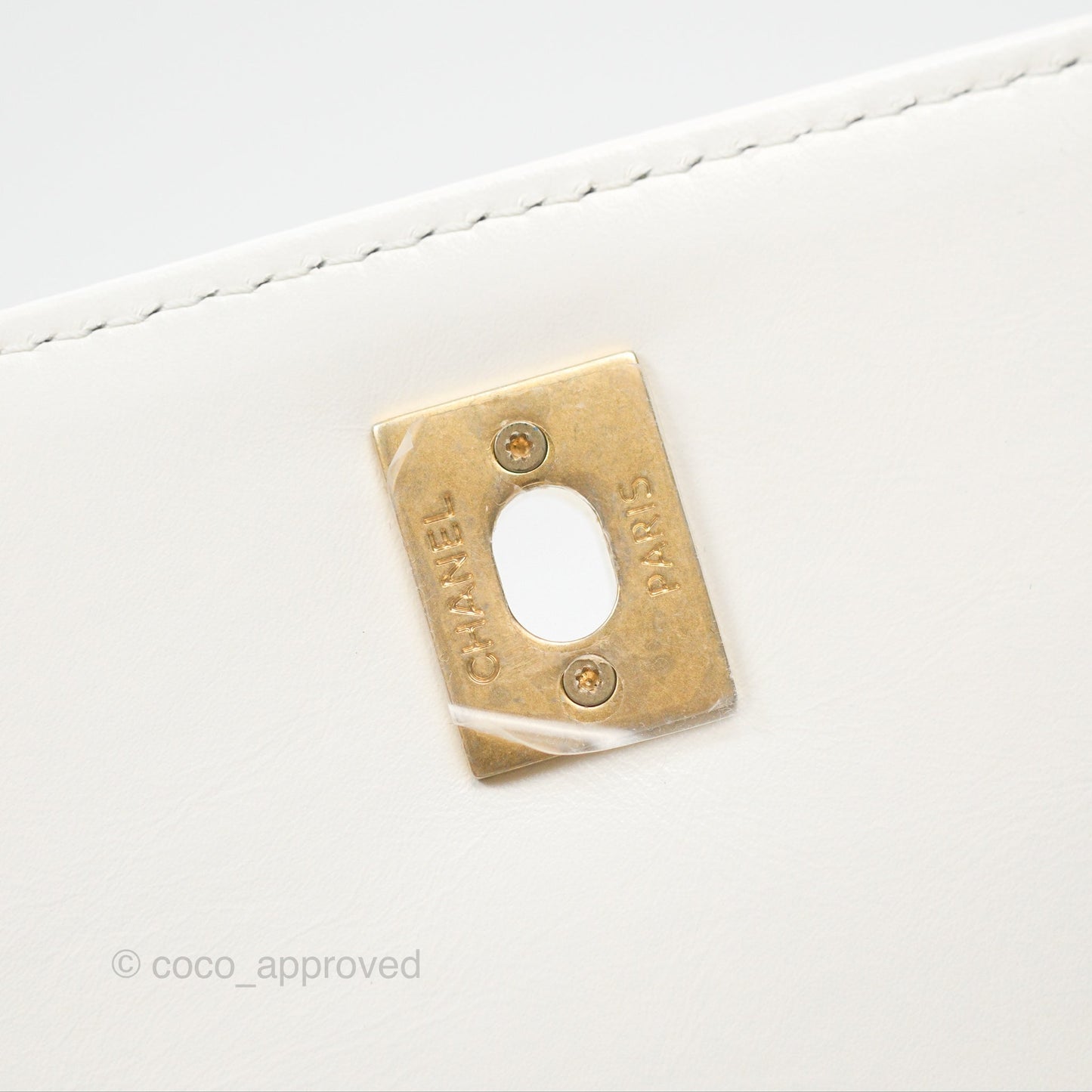 Chanel Rainbow Top Handle Flap Bag White Glazed Lambskin 23P