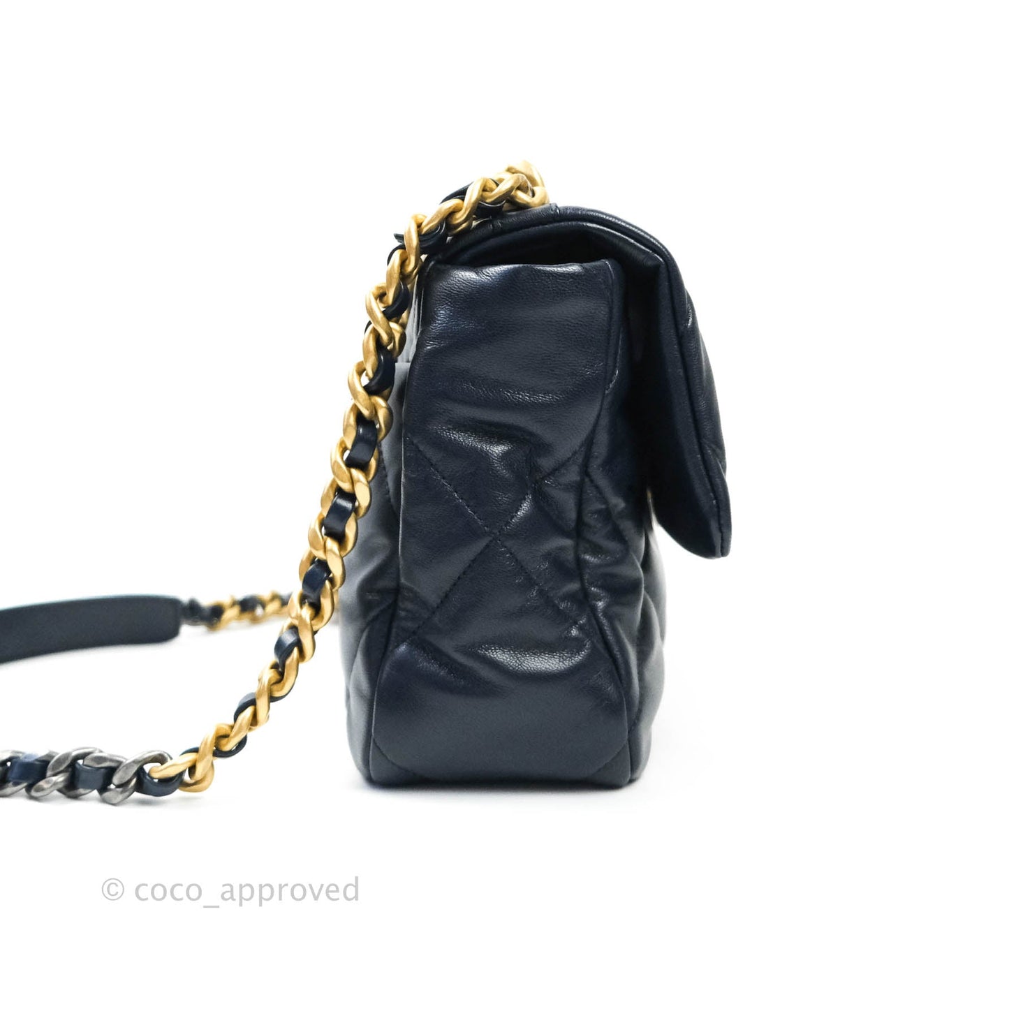 Chanel 19 Medium Navy Mixed Hardware Goatskin