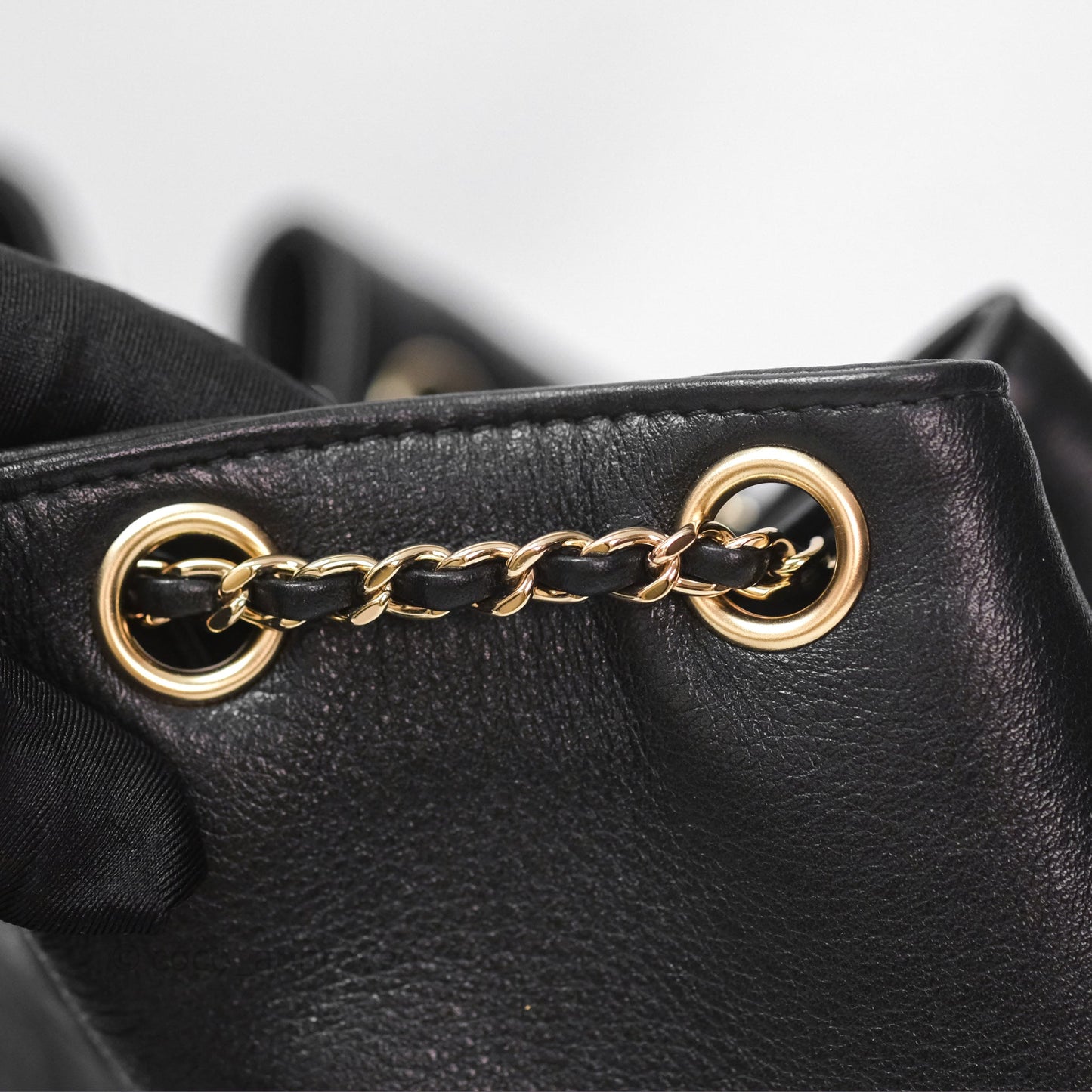 Chanel Quilted Large Duma Drawstring Backpack Black Calfskin