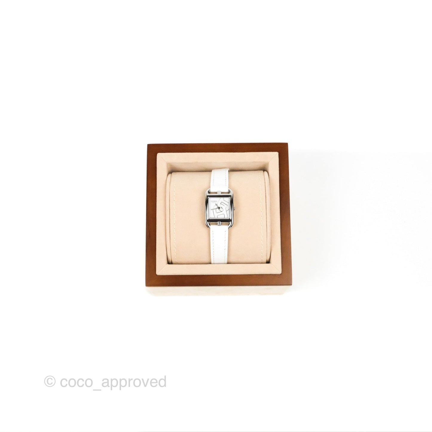 Hermes Cape Cod Watch PM 31mm White Epsom Mother-of-pearl Champleve Anchor Chains