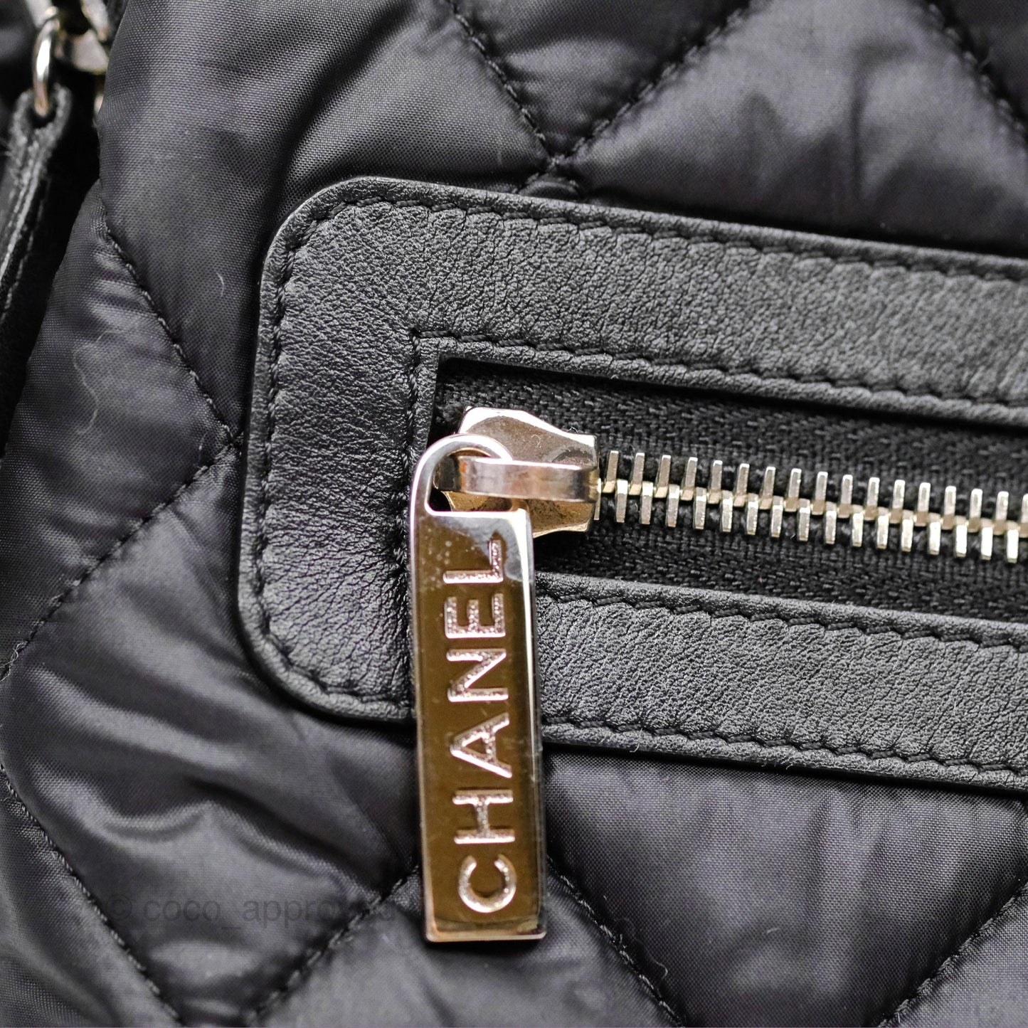 Chanel Coco Cocoon Backpack Black Nylon Silver Hardware