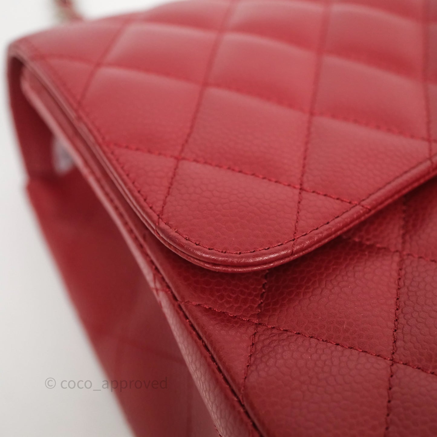 Chanel Jumbo Single Flap Dark Red Caviar Silver Hardware⁣⁣