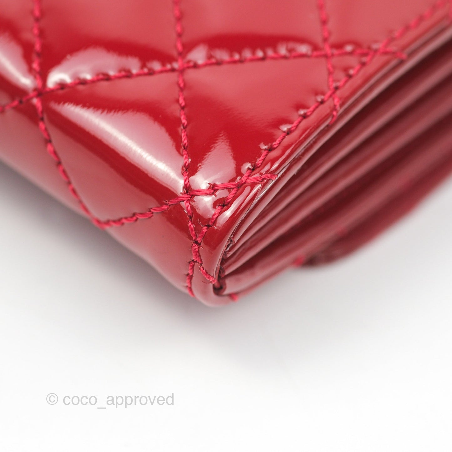 Chanel Brilliant East West Flap Clutch with Chain Red Patent Silver Hardware