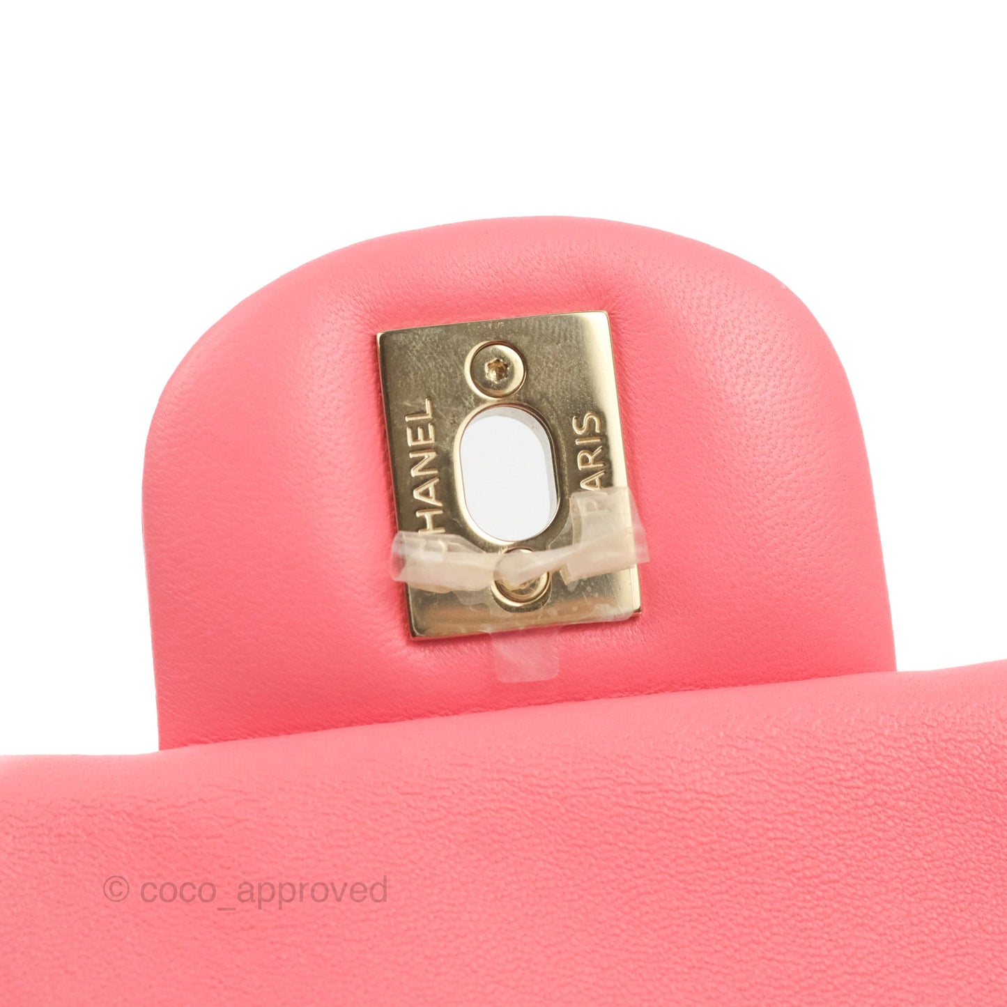 Chanel Mini Square Flap Pink Lambskin Gold Hardware