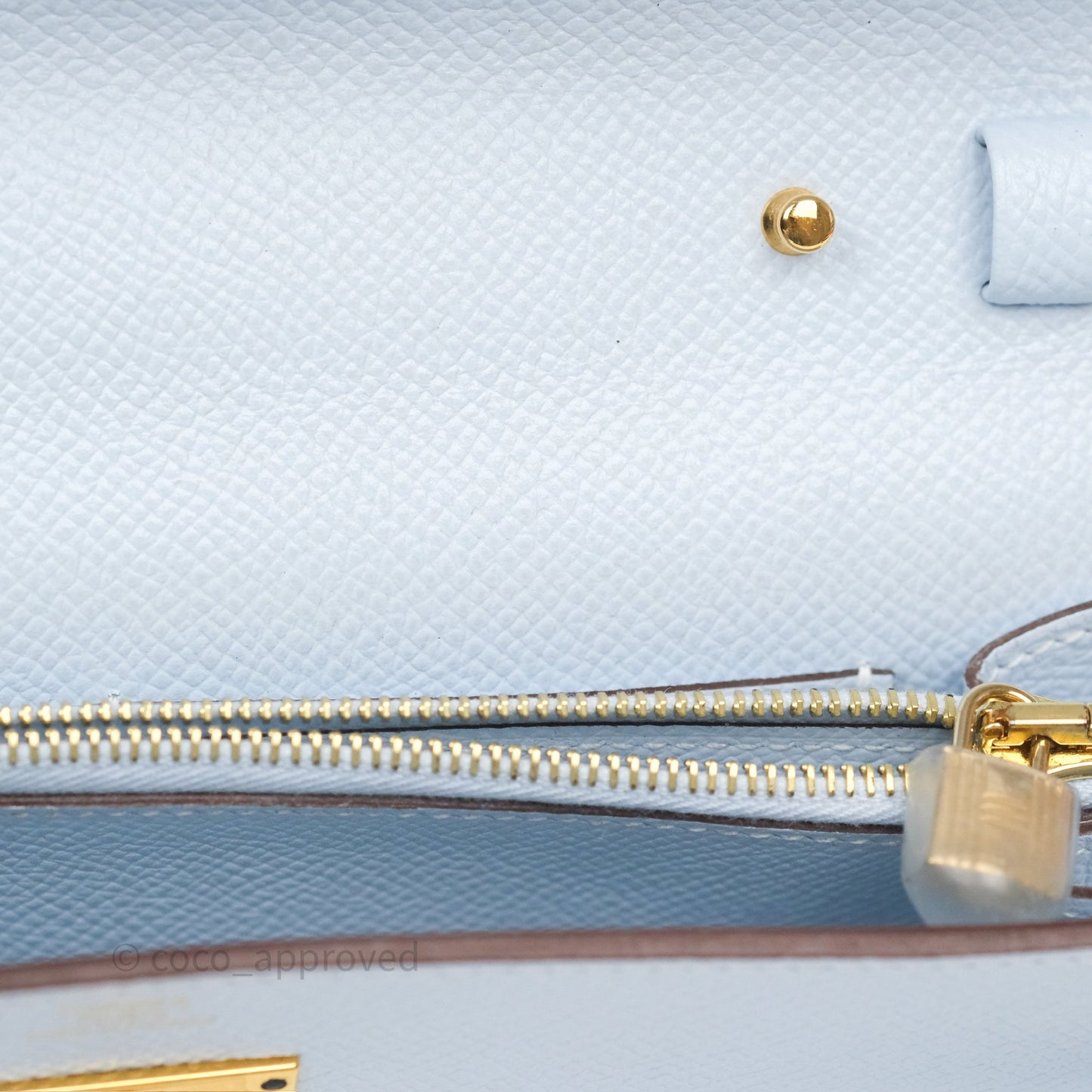 Hermès Kelly To Go Wallet Bleu Brume T0 Epsom Gold Hardware