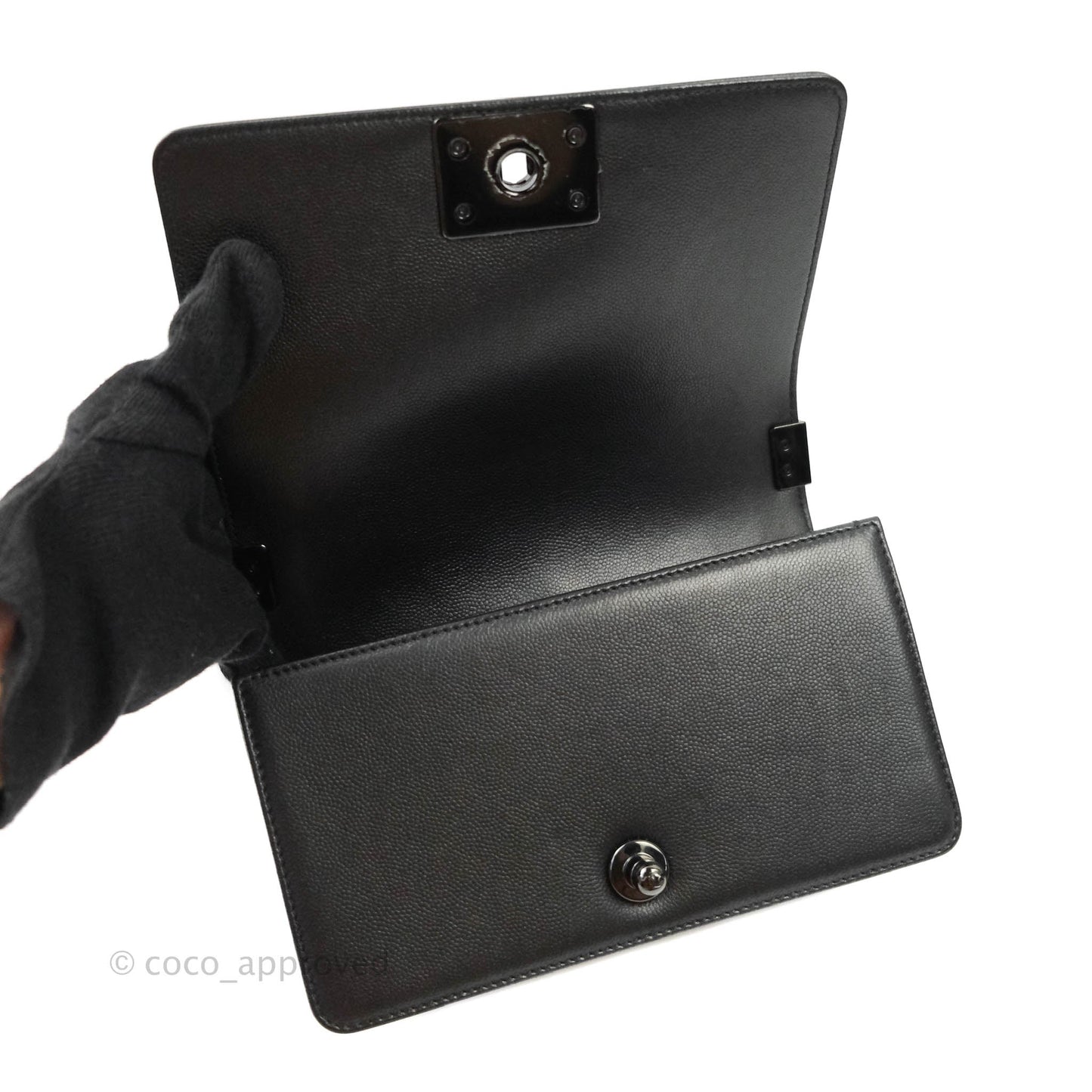 Chanel Quilted So Black Small Boy Caviar