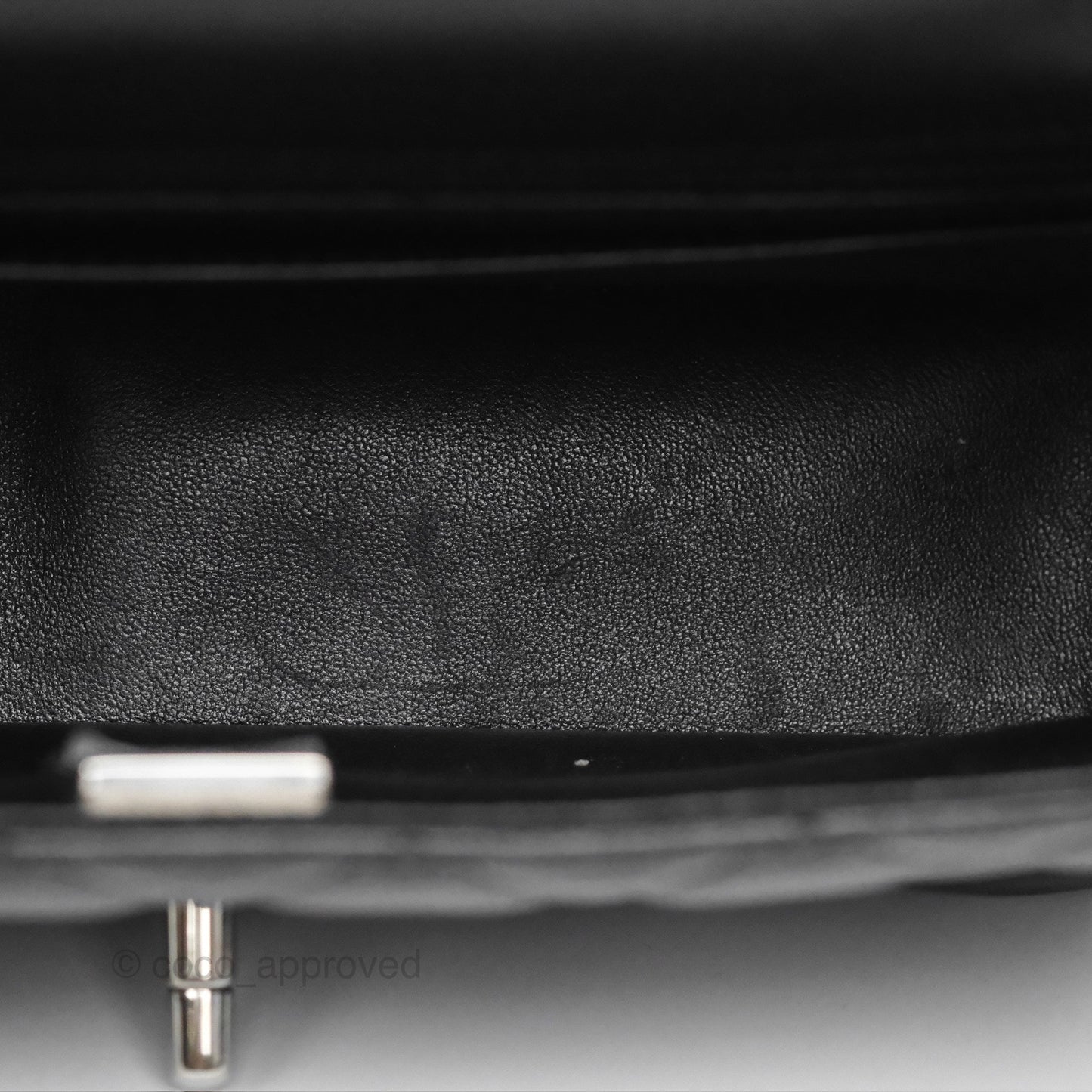 Chanel Quilted Mini Rectangular Flap Black Lambskin Silver Hardware