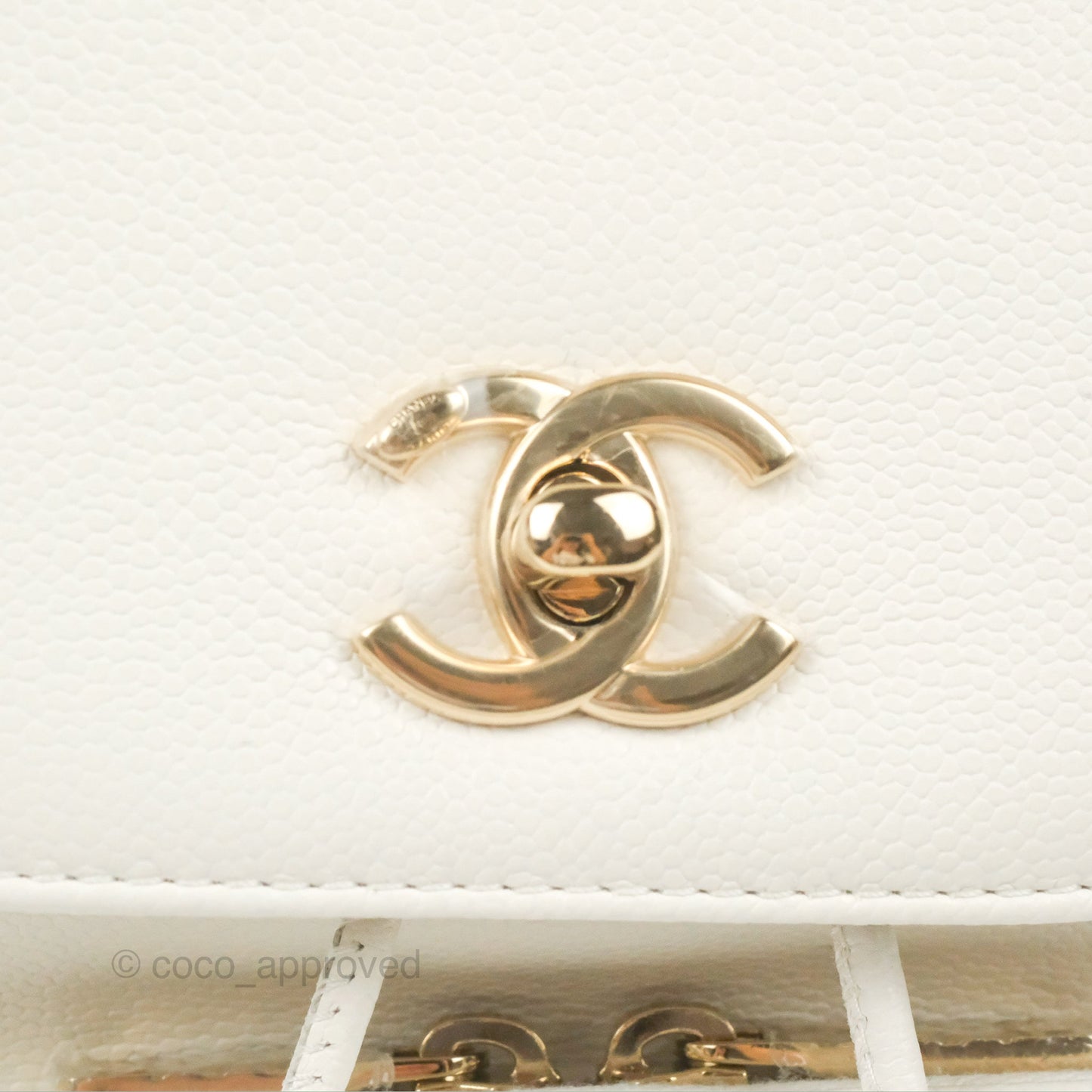 Chanel Mini Business Affinity Backpack White Caviar Gold Hardware 22B