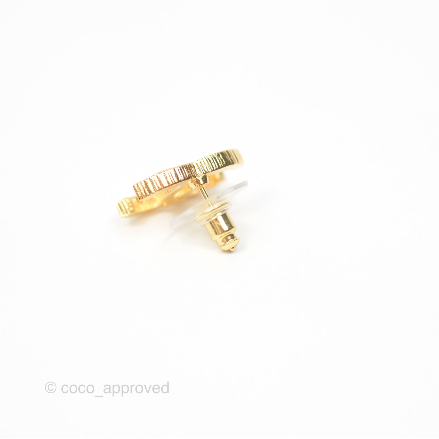Chanel CC Earrings Gold Tone 24C